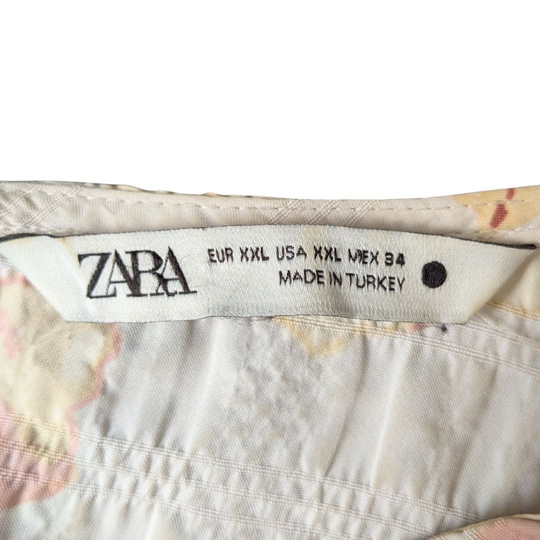 Zara Zara Pastel Floral Tiered Babydoll Dress | Women's XXL Size XXL / US 16-18 / IT 52-54 - 3 Thumbnail