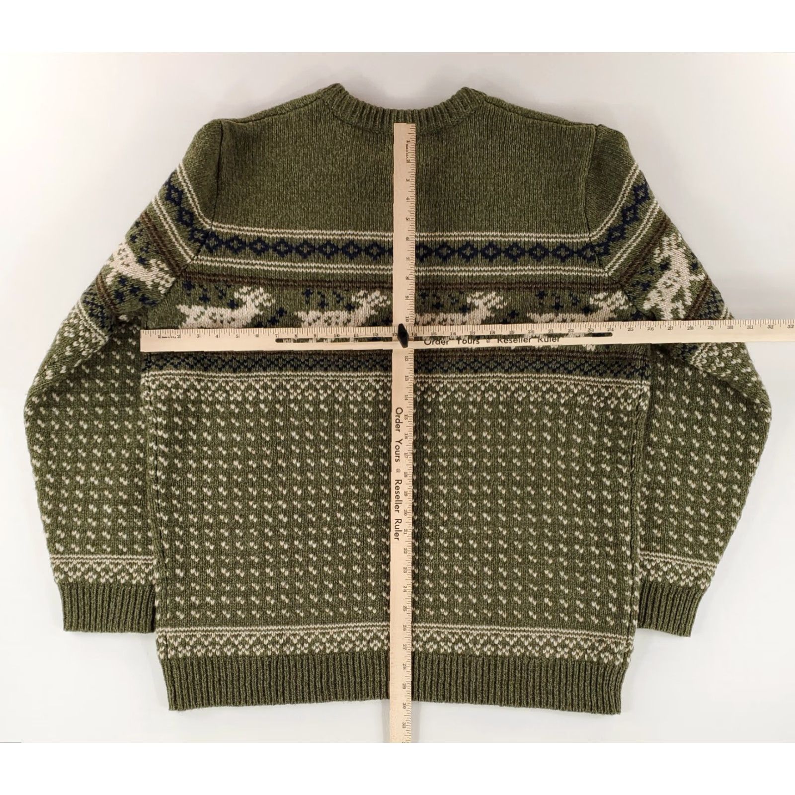 Vintage VINTAGE? LL Bean Sweater Nordic Lambs Wool Reindeer Green Crew Neck Mens XXL Tall NWT Size US XXL / EU 58 / 5 - 8 Thumbnail