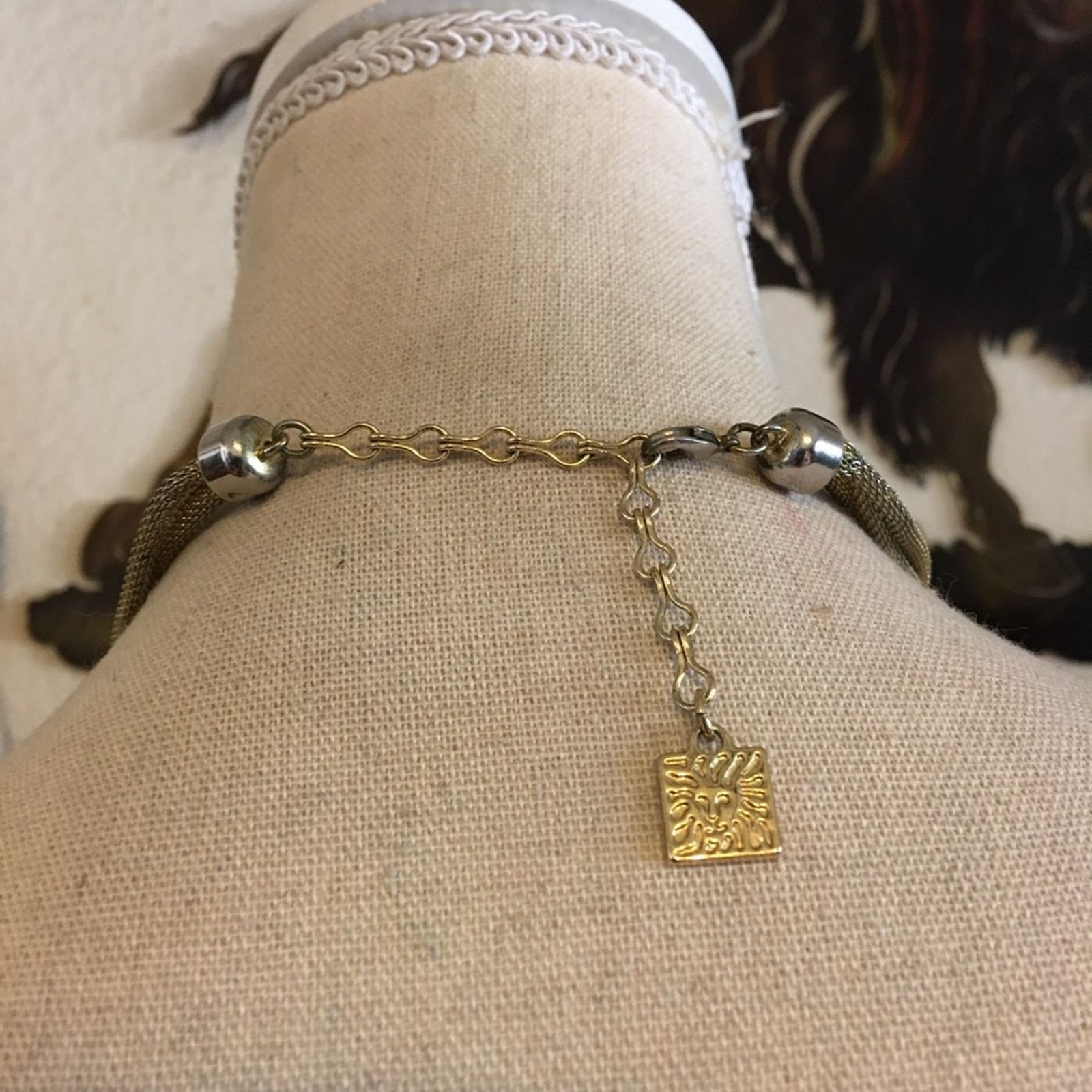 Anne Klein Vintage 80s Anne Klein gold mesh pearl necklace Size ONE SIZE - 5 Thumbnail
