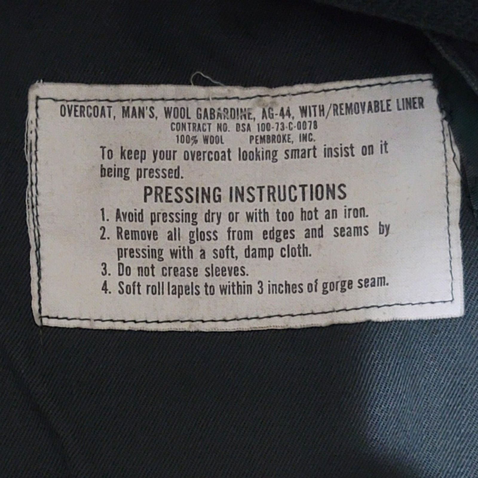 The Unbranded Brand Vtg US Army Wool Gabardine AG44 Military Overcoat Size US S / EU 44-46 / 1 - 6 Thumbnail