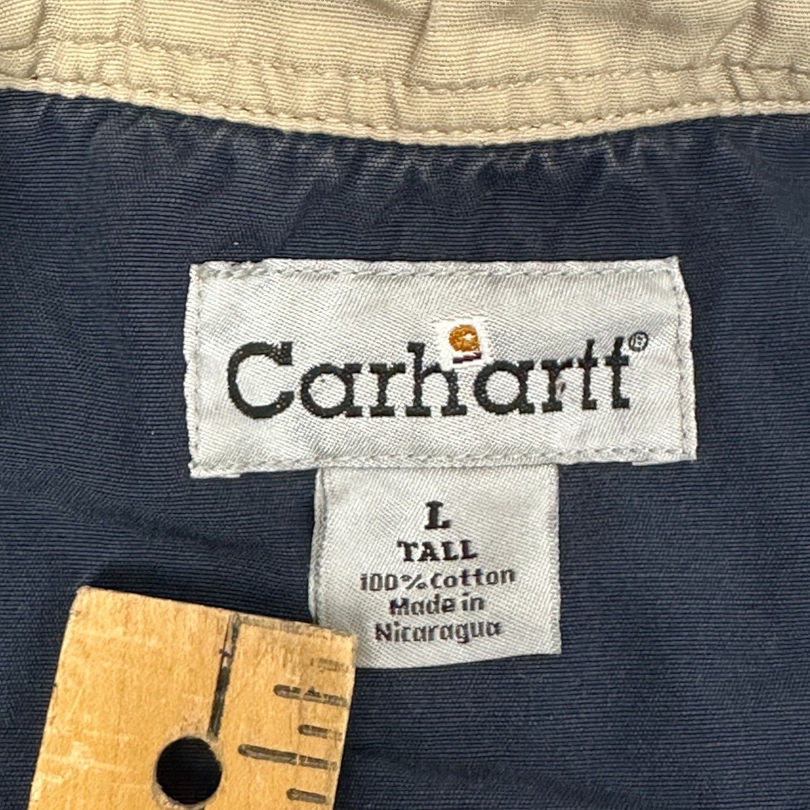 Carhartt Vintage Carhartt Men's L Tall Work Shirt Button Up Navy Size US L / EU 52-54 / 3 - 2 Thumbnail