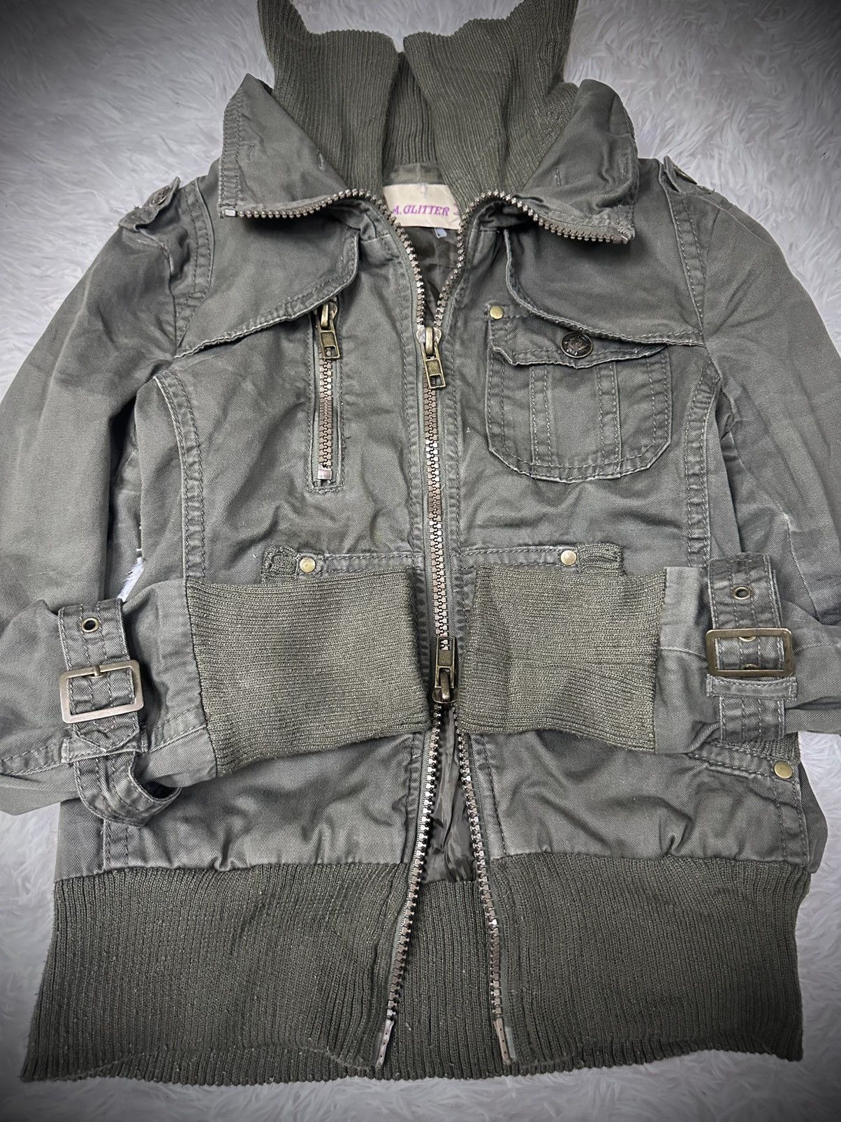 Japanese Brand 💥rare💥 L.A GLITTER high neck vkei military GOA jacket Size US M / EU 48-50 / 2 - 4 Thumbnail