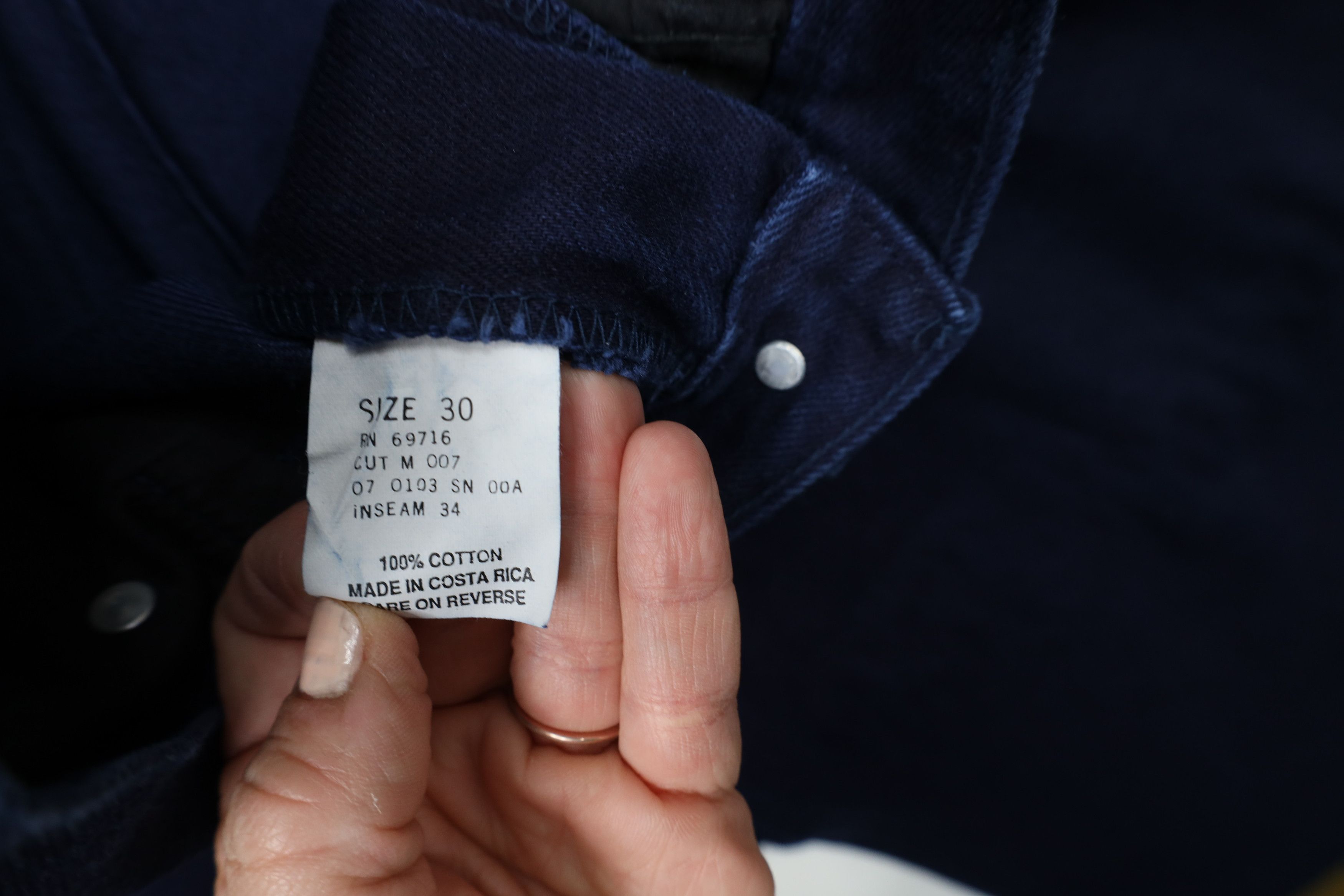 Vintage Deadstock Vintage 90s Streetwear Leg Denim Jeans Blue Size US 30 / EU 46 - 7 Thumbnail