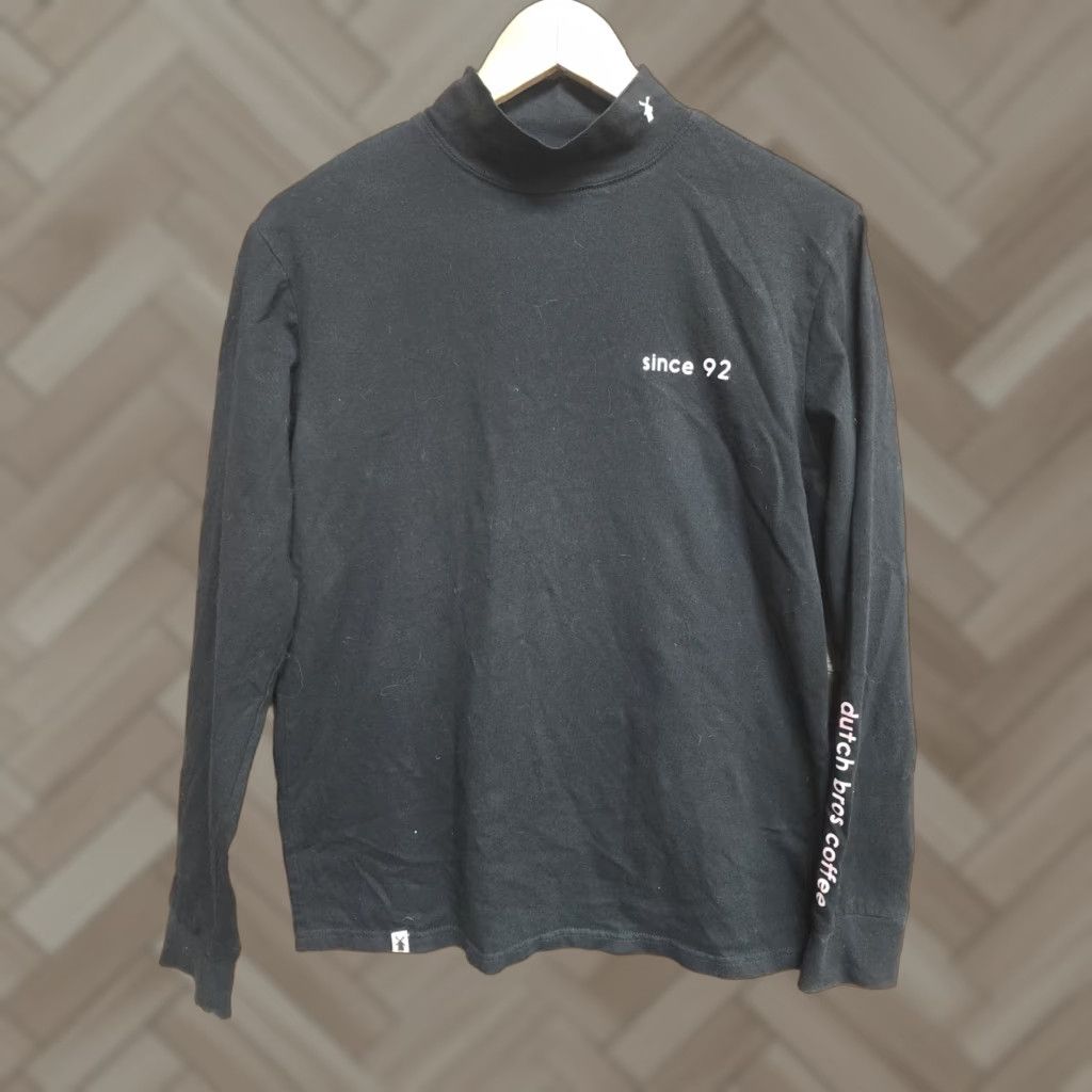 Pinko Dutch Bros Coffee Long Sleeve Turtleneck Shirt Women L Black Pink Size L / US 10 / IT 46 - 1 Thumbnail
