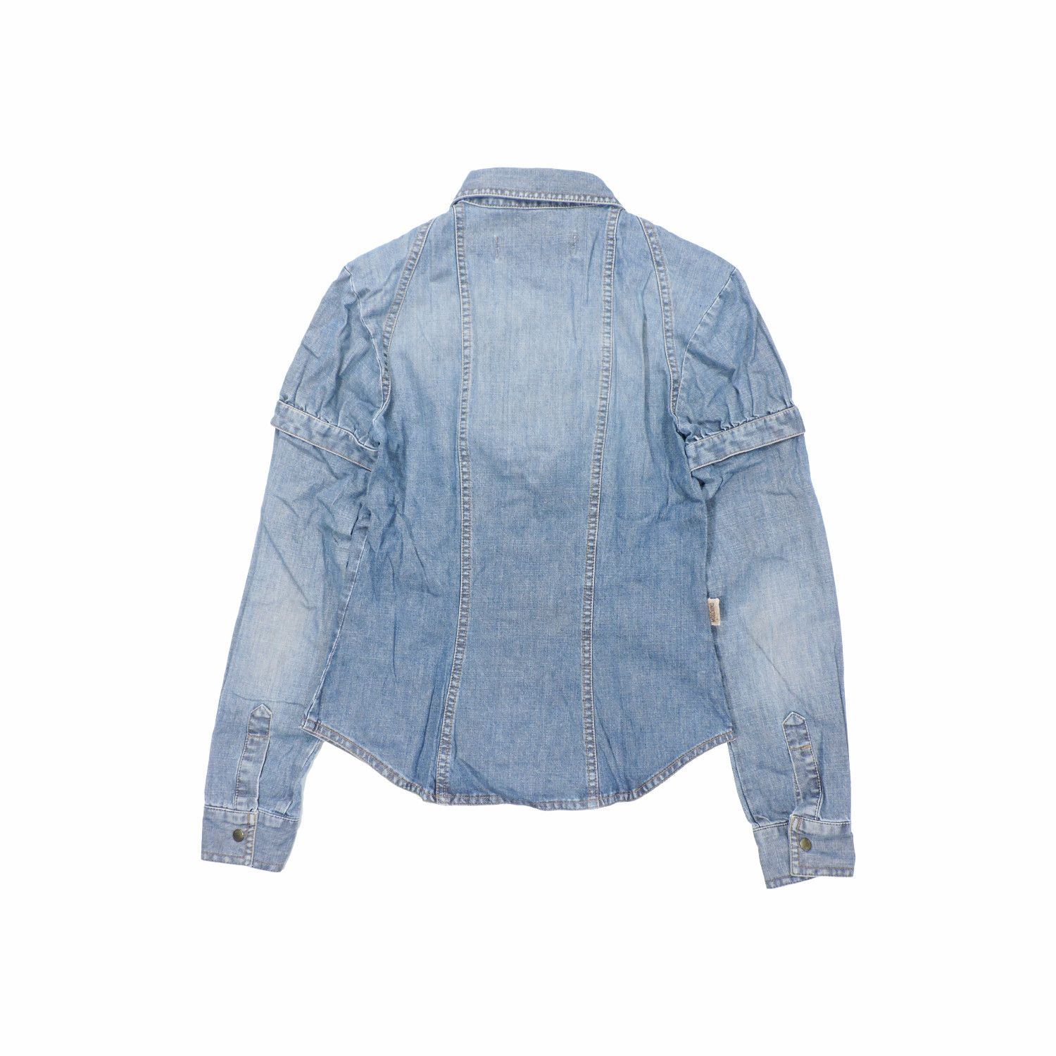 Moschino MOSCHINO JEANS DENIM PUFF LONG SLEEVE SHIRT Size S / US 4 / IT 40 - 2 Thumbnail