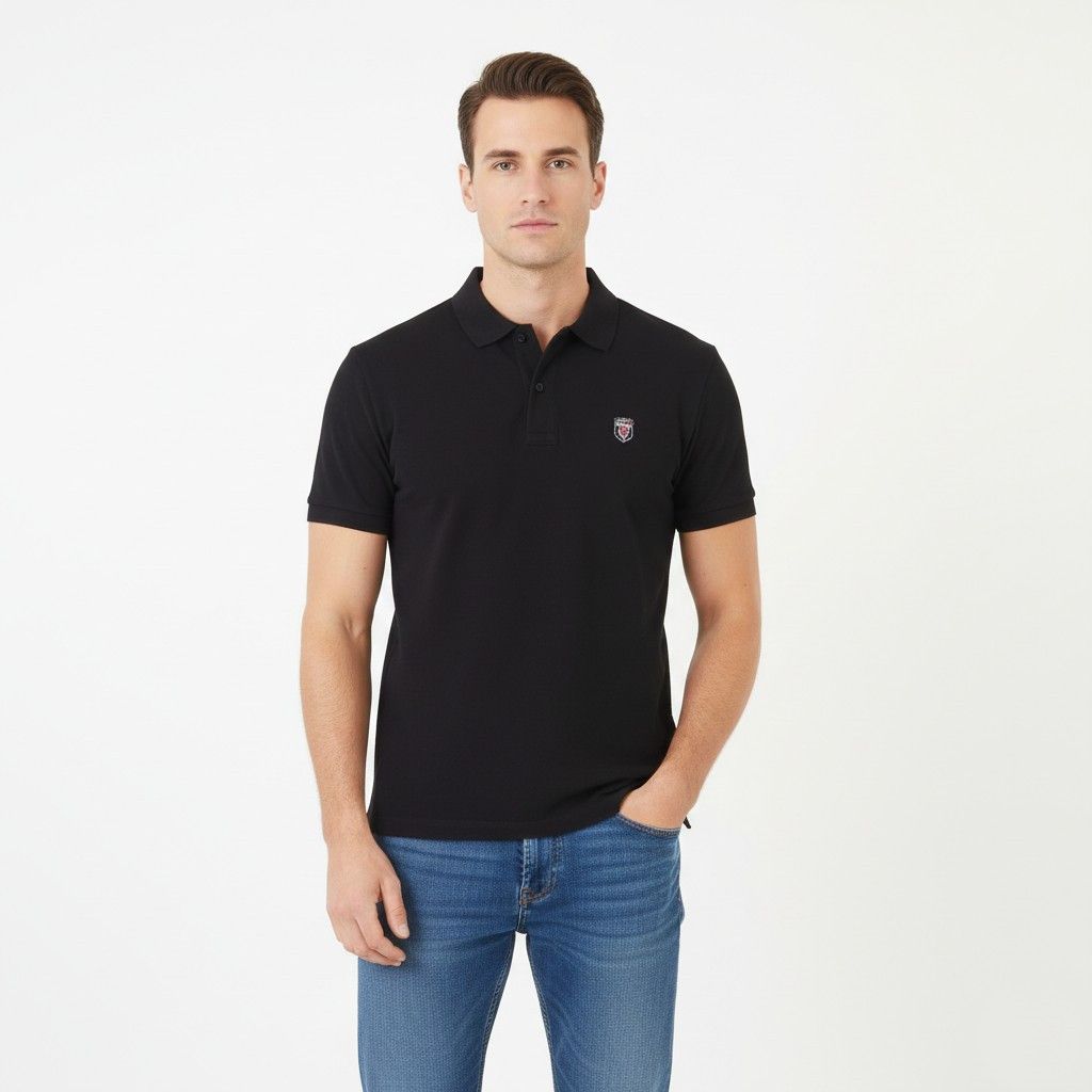Tommy Hilfiger Tommy Hilfiger Men XL (M) Polo Shirt Black 10375 Size US XL / EU 56 / 4 - 1 Thumbnail