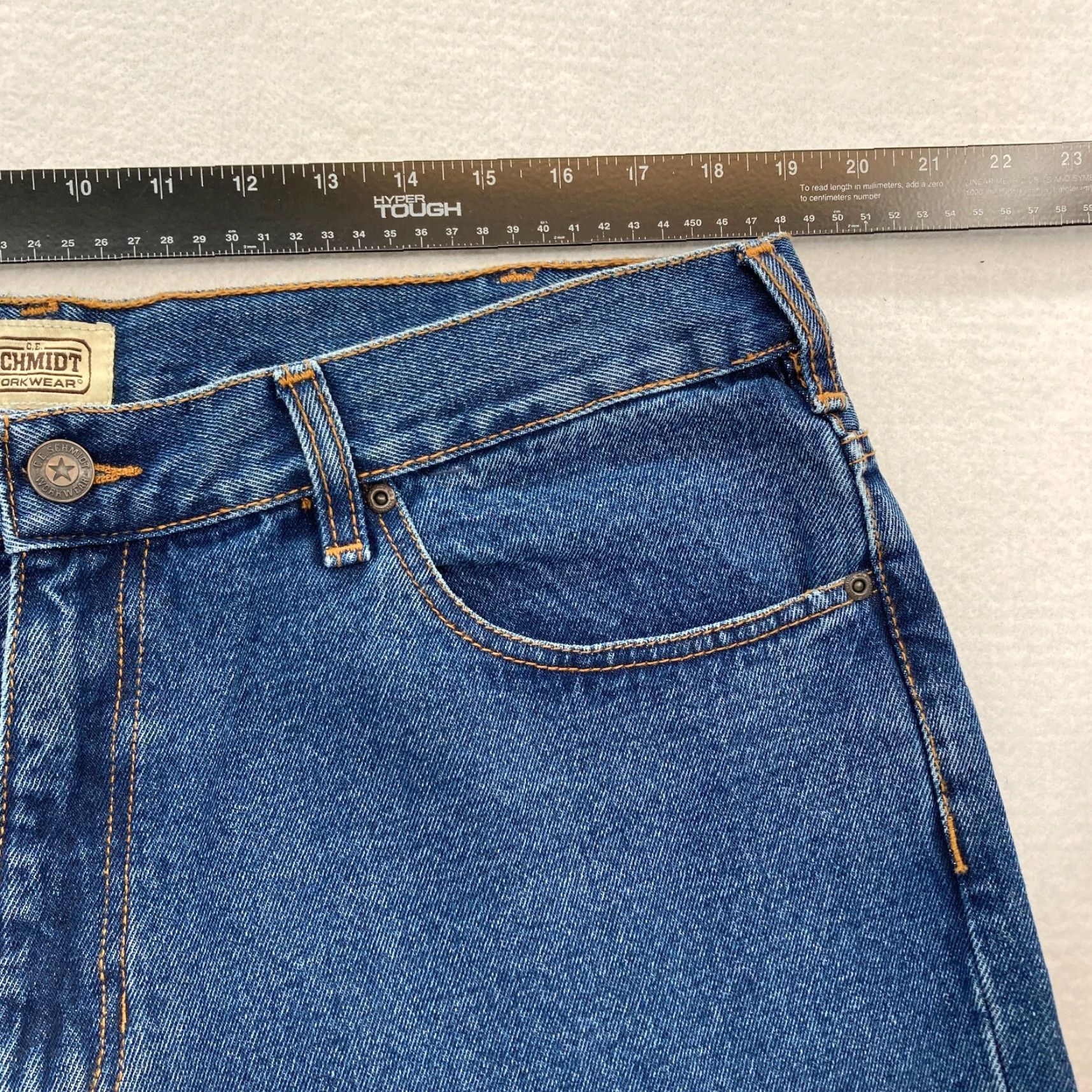 Vintage Foundry Relaxed Straight Jeans Mens 38x32 Medium Wash Blue Denim Workwear Pants Size US 38 / EU 54 - 6 Thumbnail