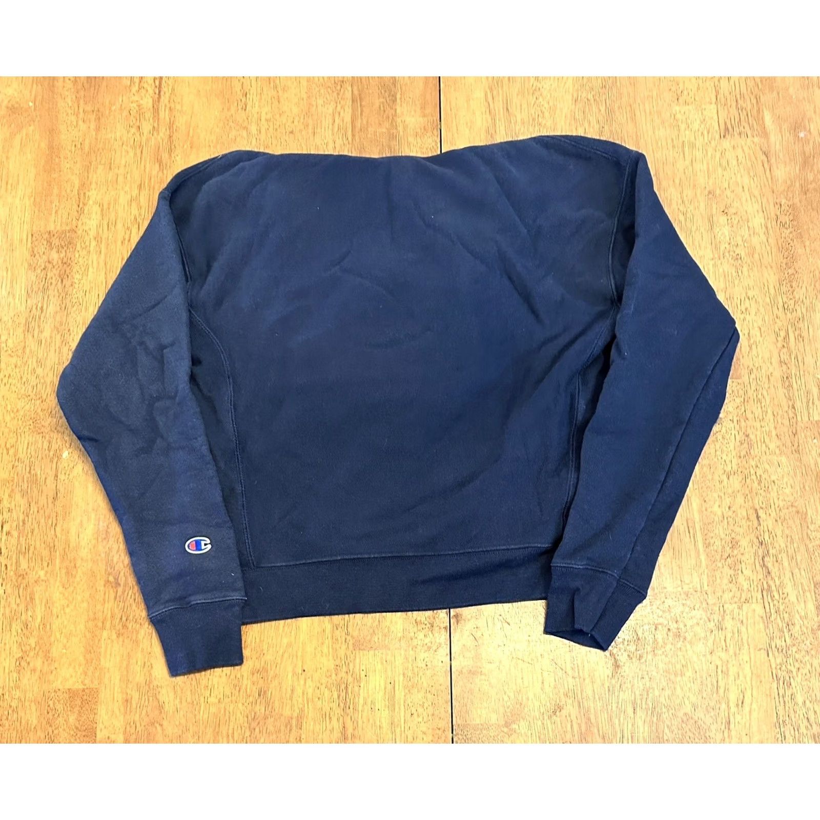Champion Champion Reverse Weave Hoodie Sweatshirt Navy Blue Logo Medium Unisex Adults Size US M / EU 48-50 / 2 - 2 Thumbnail