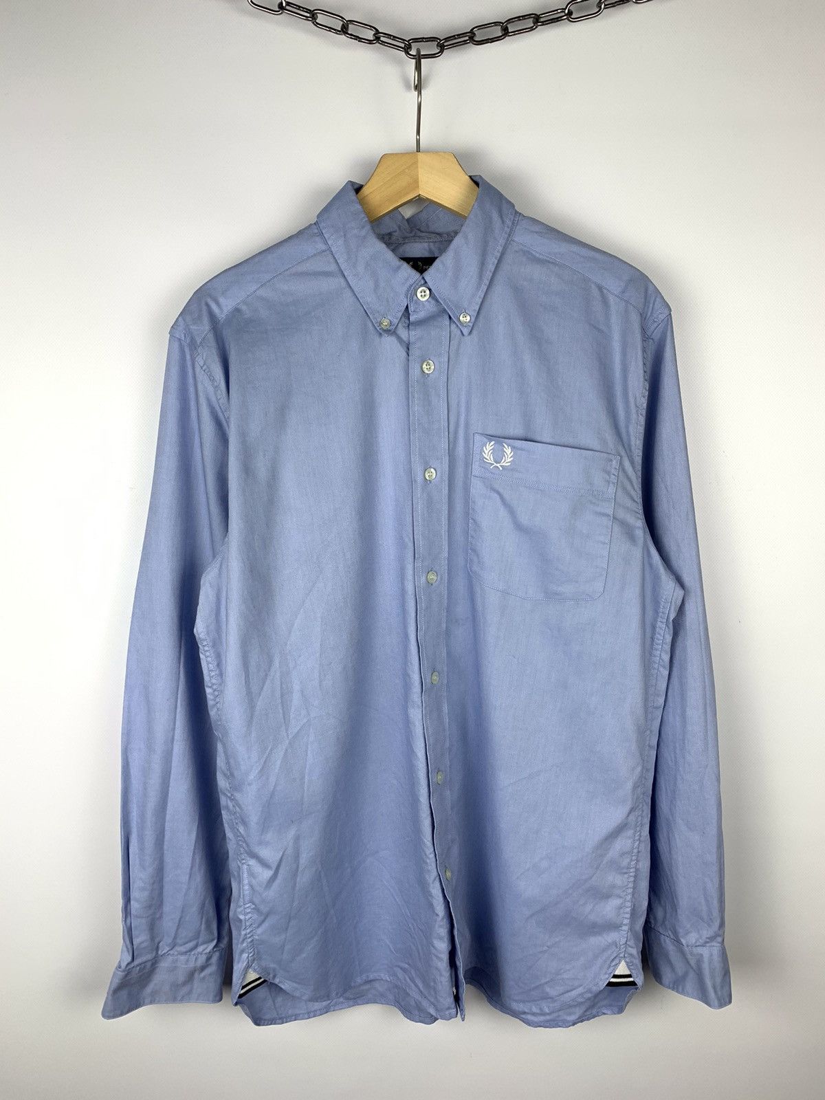 Fred Perry Fred Perry Button-Down Shirt Formal Blue Size M England 90s Size US M / EU 48-50 / 2 - 1 Thumbnail