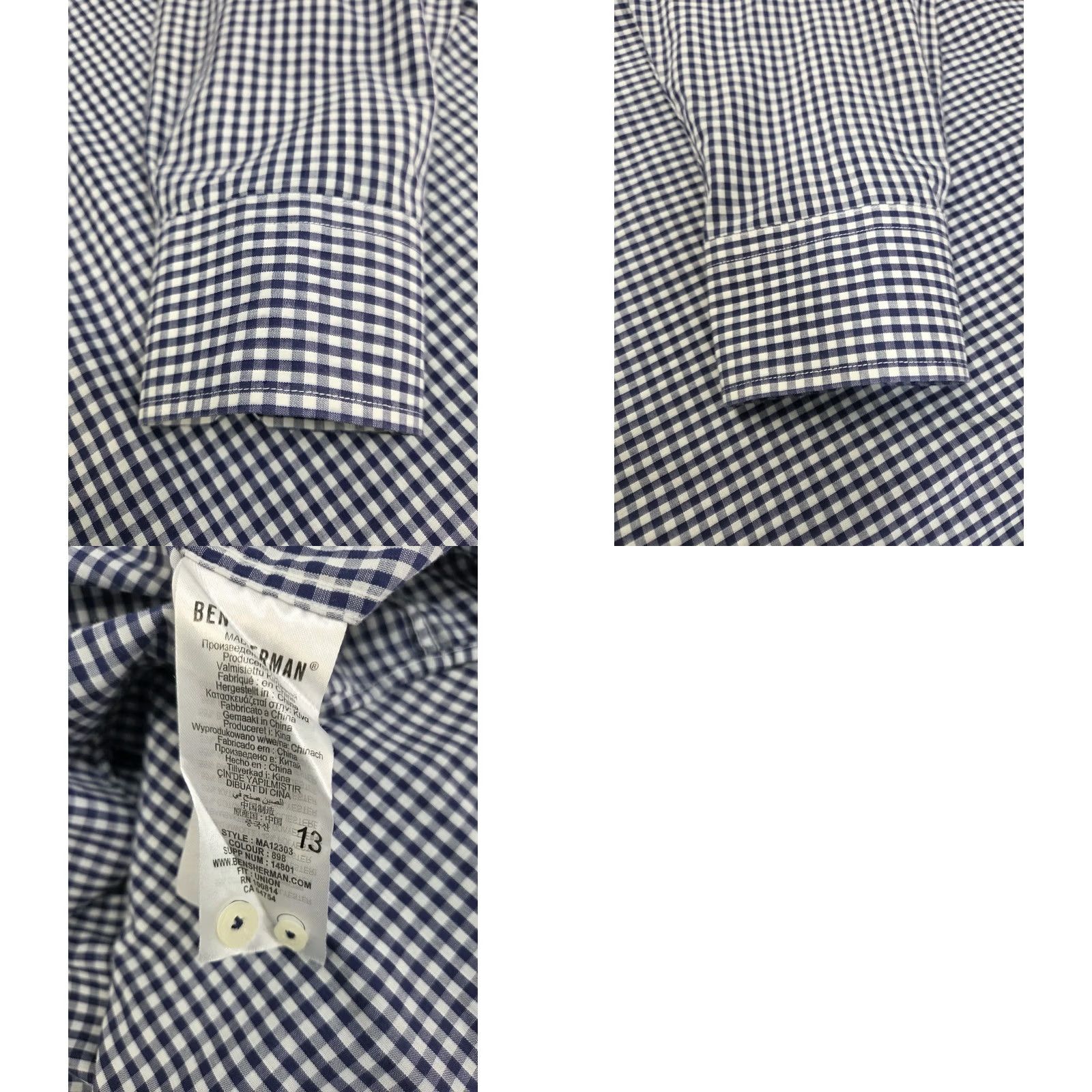 Ben Sherman Ben Sherman Mens Heritage Long Sleeve Button-Up Shirt Blue/White Check XL Size US XL / EU 56 / 4 - 9 Thumbnail