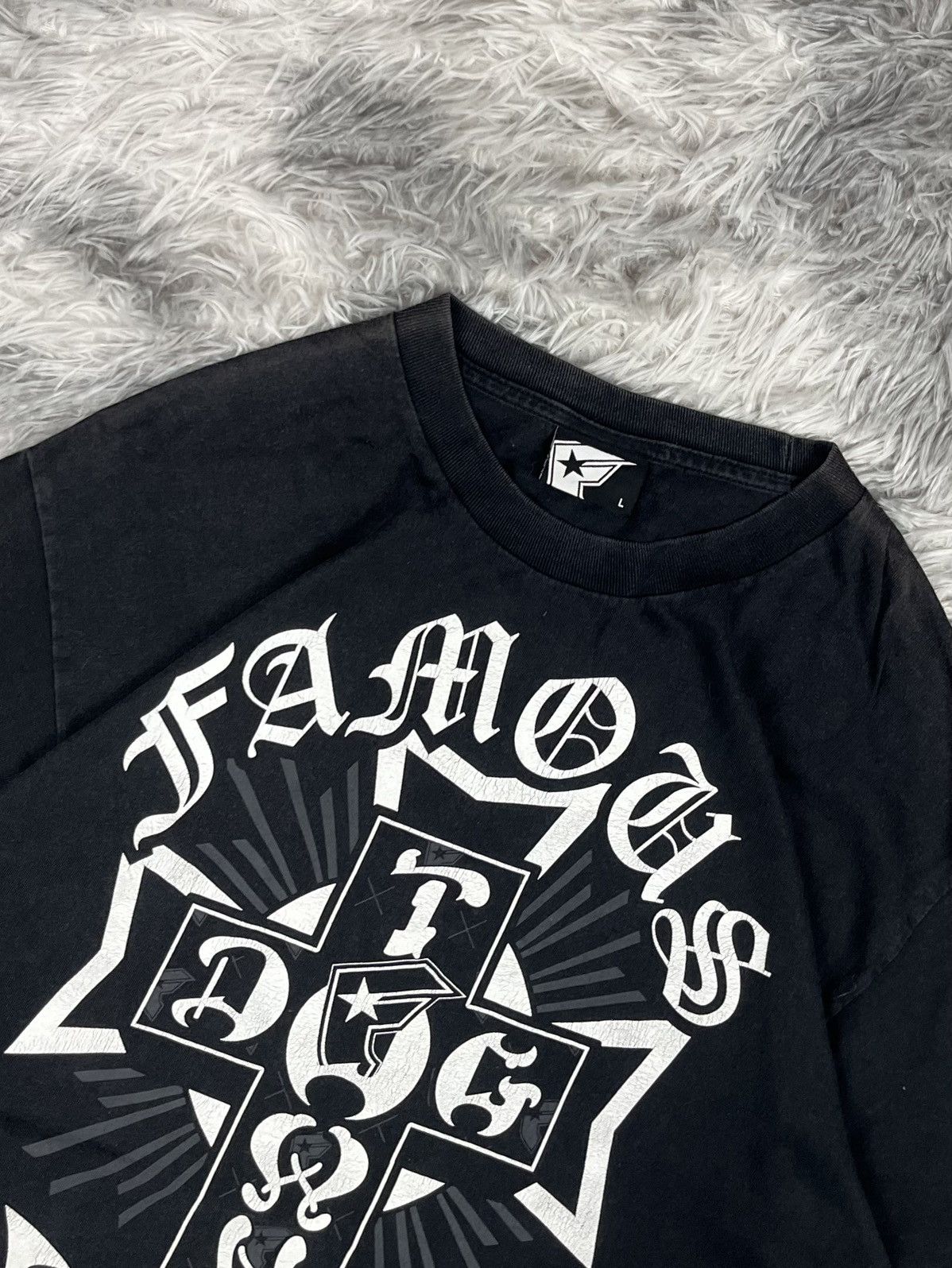 Dogtown Vintage FAMOUS STARS & STRAPS x DOGTOWN Cross Black T-shirt Size US L / EU 52-54 / 3 - 3 Thumbnail