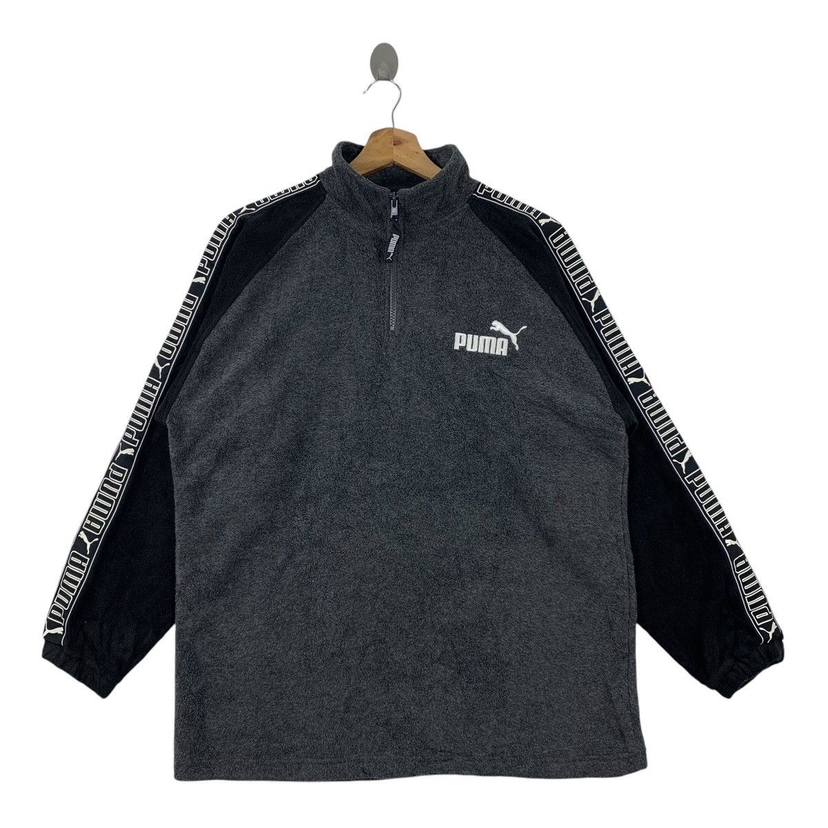 Puma × Vintage Vintage PUMA Sportswear Side Tape Half Ziper Pullover Jumper Size US L / EU 52-54 / 3 - 1 Thumbnail
