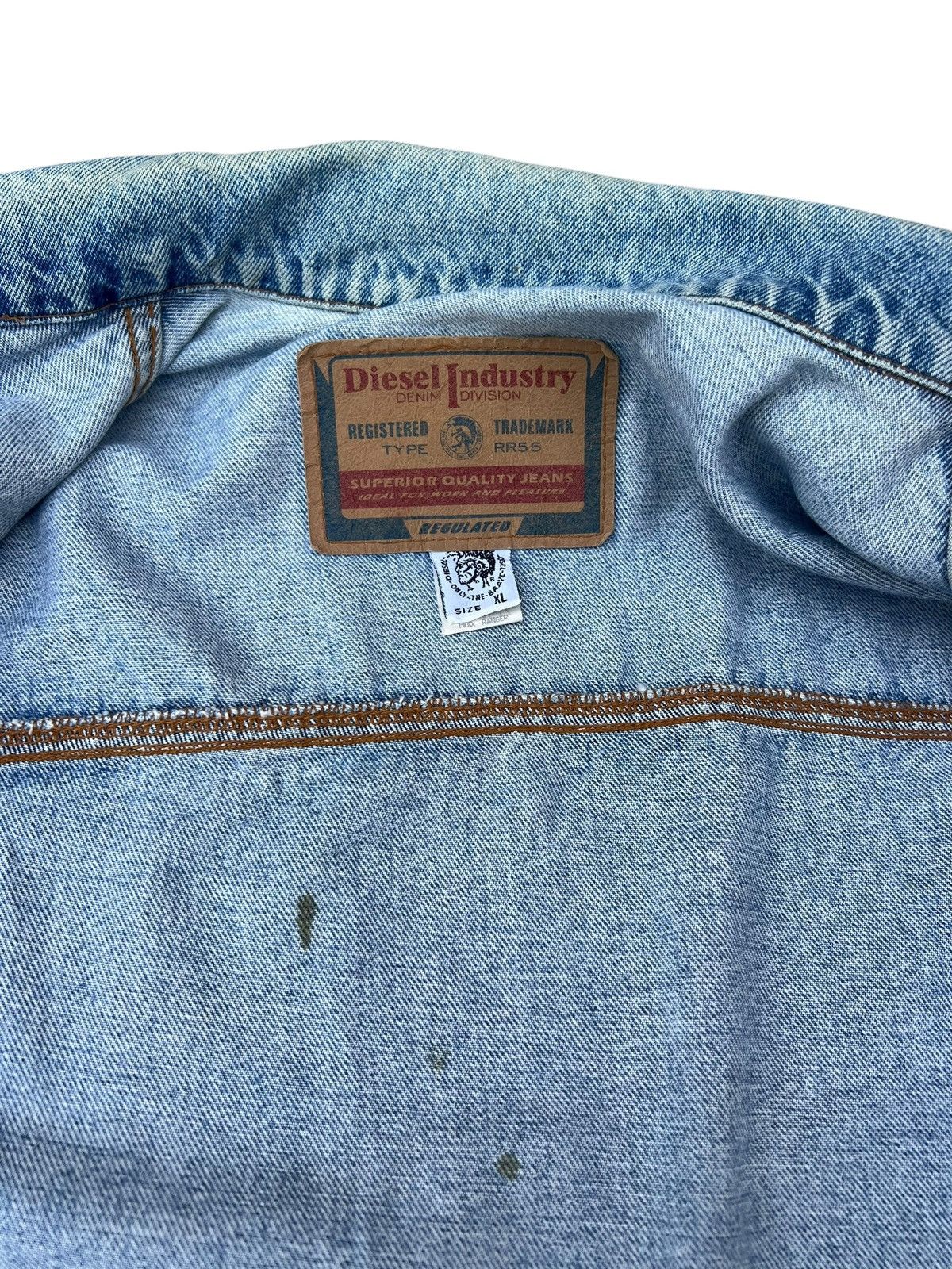 Diesel 90s Diesel Stars Series Distress Mud Denim Trucker Jacket Size US XL / EU 56 / 4 - 14 Thumbnail