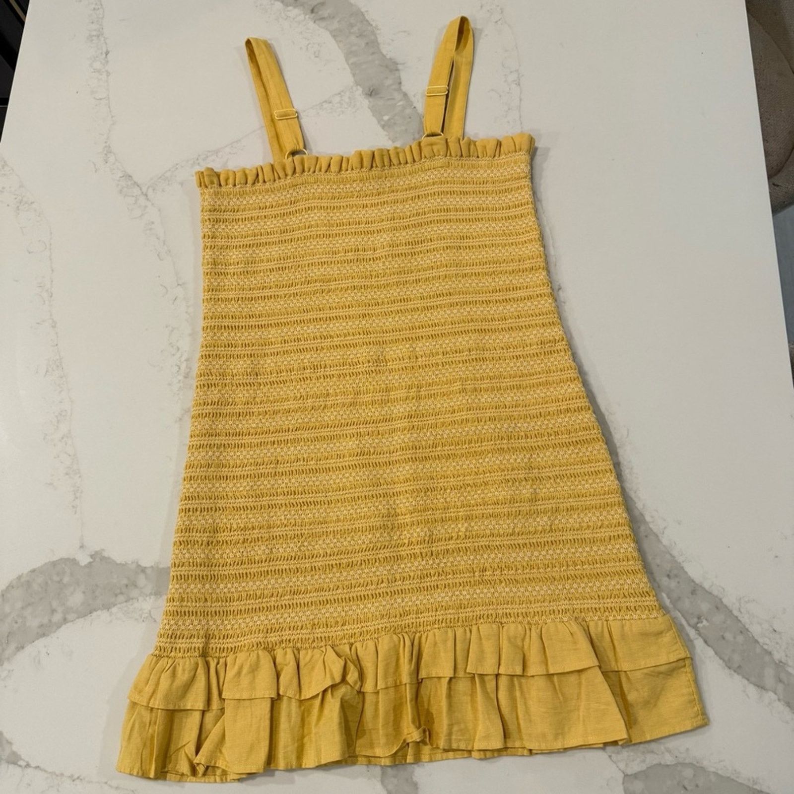 American Eagle Outfitters American Eagle Smocked Ruffle Mini Bodycon Dress Women Large Size L / US 10 / IT 46 - 8 Thumbnail