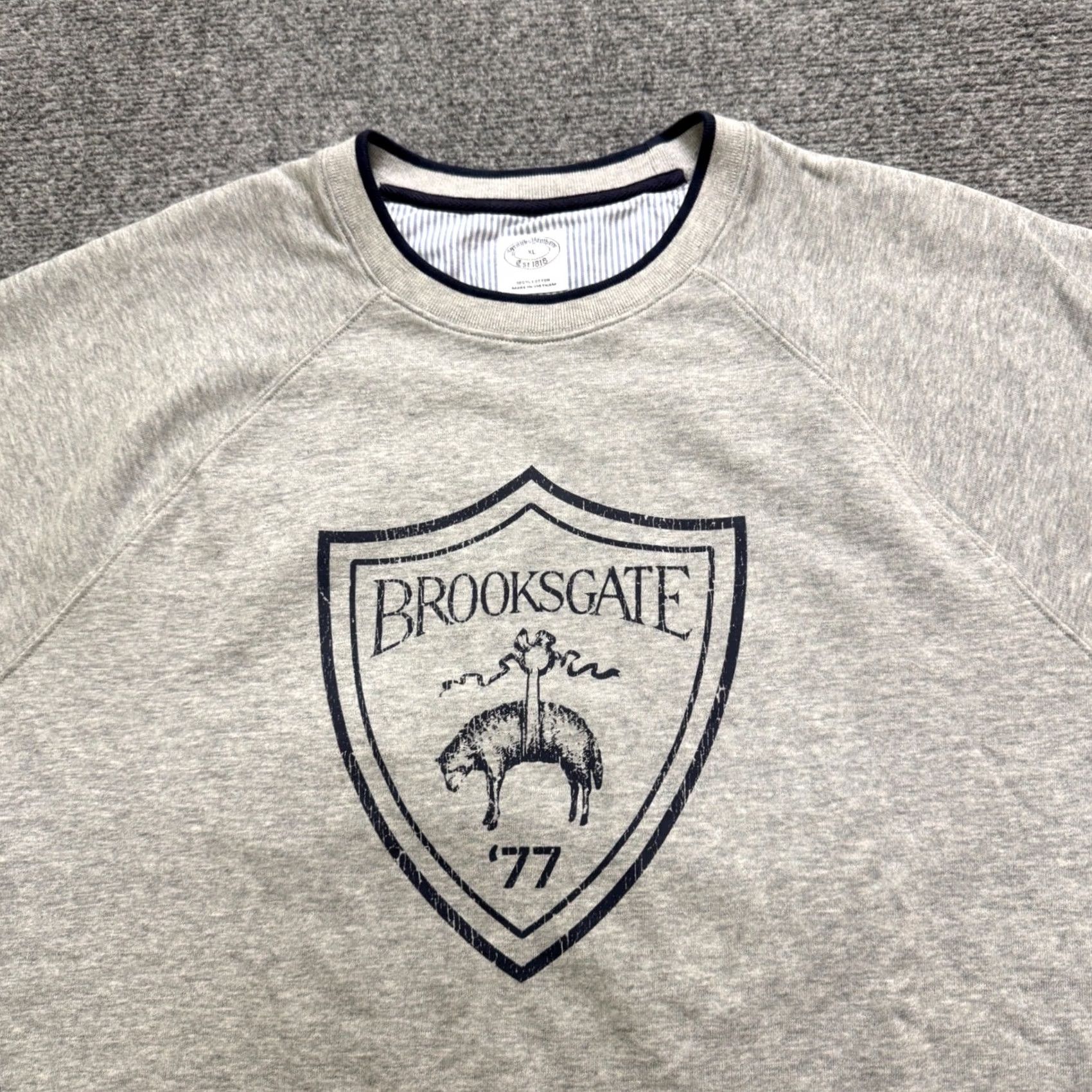 Brooks Brothers Brooks Brothers Brooksgate short-sleeve sweatshirt Mens XL Heather Grey Y2K Size US XL / EU 56 / 4 - 5 Thumbnail