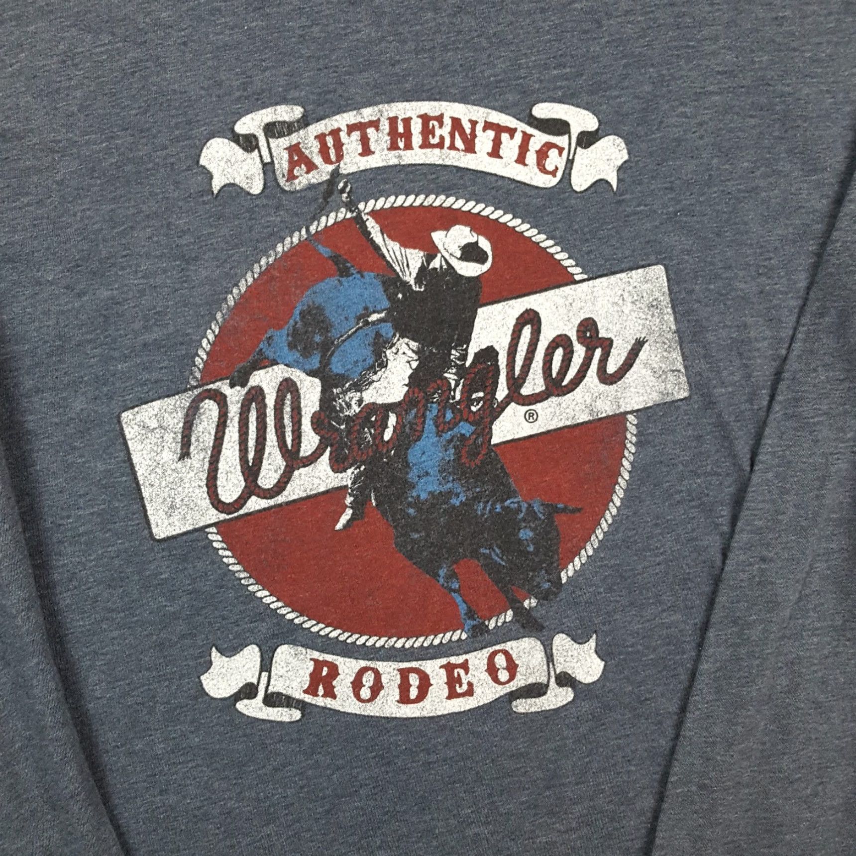 Wrangler VINTAGE Wrangler Cowboy Western T-Shirt Men Medium Gray 90s Workwear Long Sleeve Roping Size US M / EU 48-50 / 2 - 2 Thumbnail