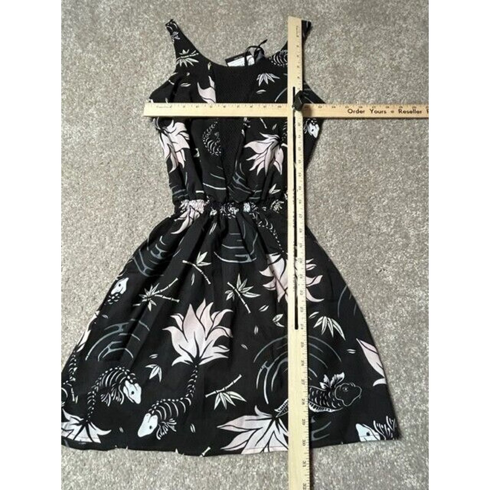 55DSL 55DSL Dress Juniors XS Dangju Abito Mini Floral Lined Black Size XS / US 0-2 / IT 36-38 - 4 Thumbnail