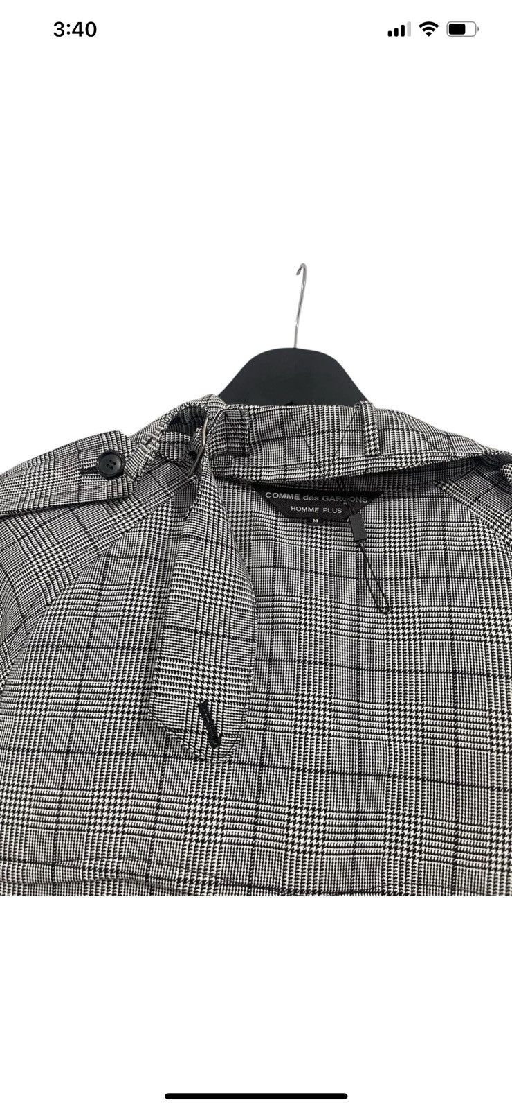 Comme des Garcons Homme Plus Comme Des Garçons Homme Plus Grey Houndstooth Trench Size US M / EU 48-50 / 2 - 4 Thumbnail