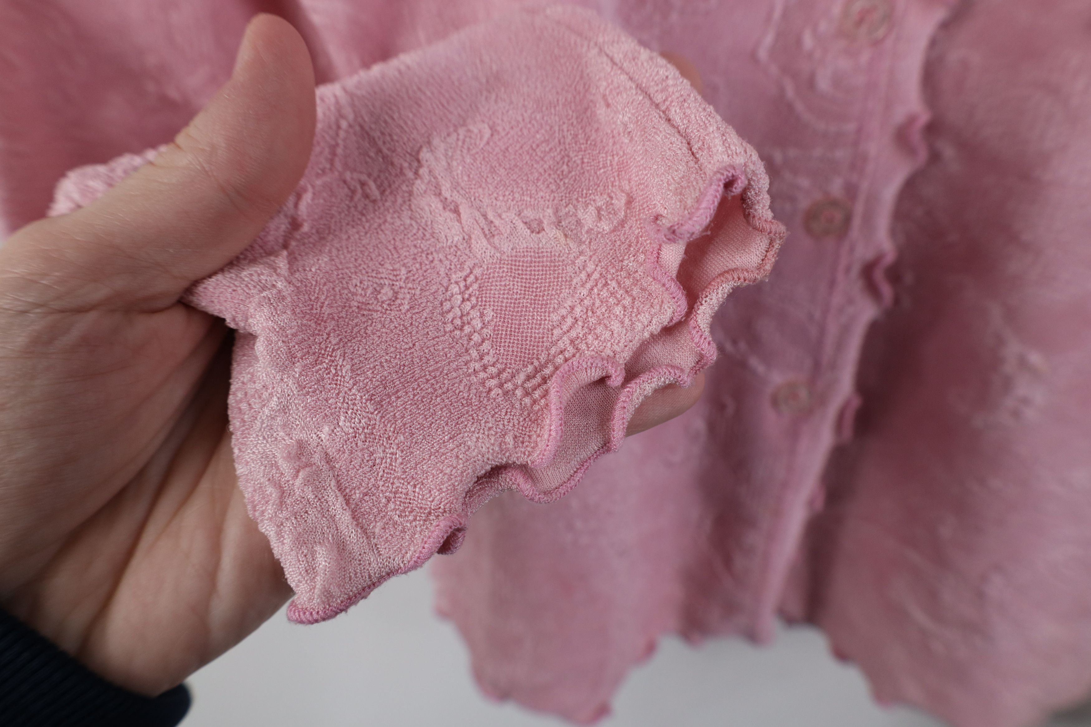 Vintage Vintage 90s Y2K Babydoll Ruffled Knit Cardigan Sweater USA Size XL / US 12-14 / IT 48-50 - 7 Thumbnail