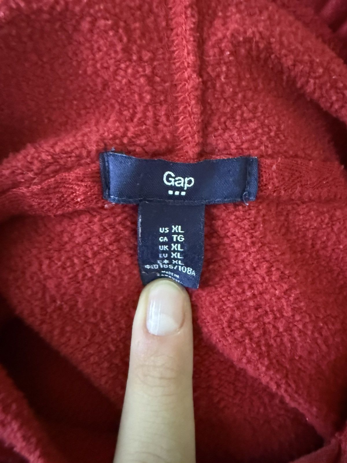 Gap Vintage GAP Logo Hoodie Red Size US XL / EU 56 / 4 - 6 Thumbnail