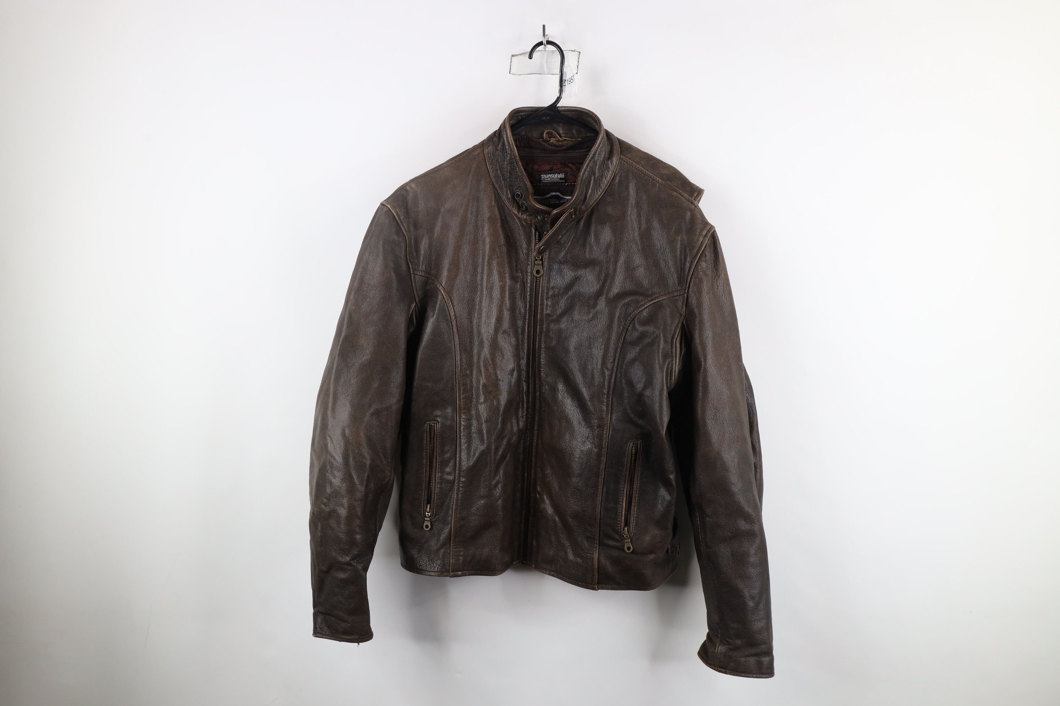 Vintage Vintage 90s Streetwear Motorcycle Riding Jacket Brown Size US XL / EU 56 / 4 - 1 Thumbnail