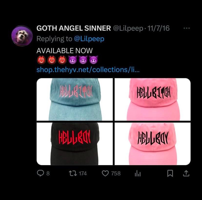 Lil Peep Denim HELLBITCH hat Size ONE SIZE - 4 Thumbnail