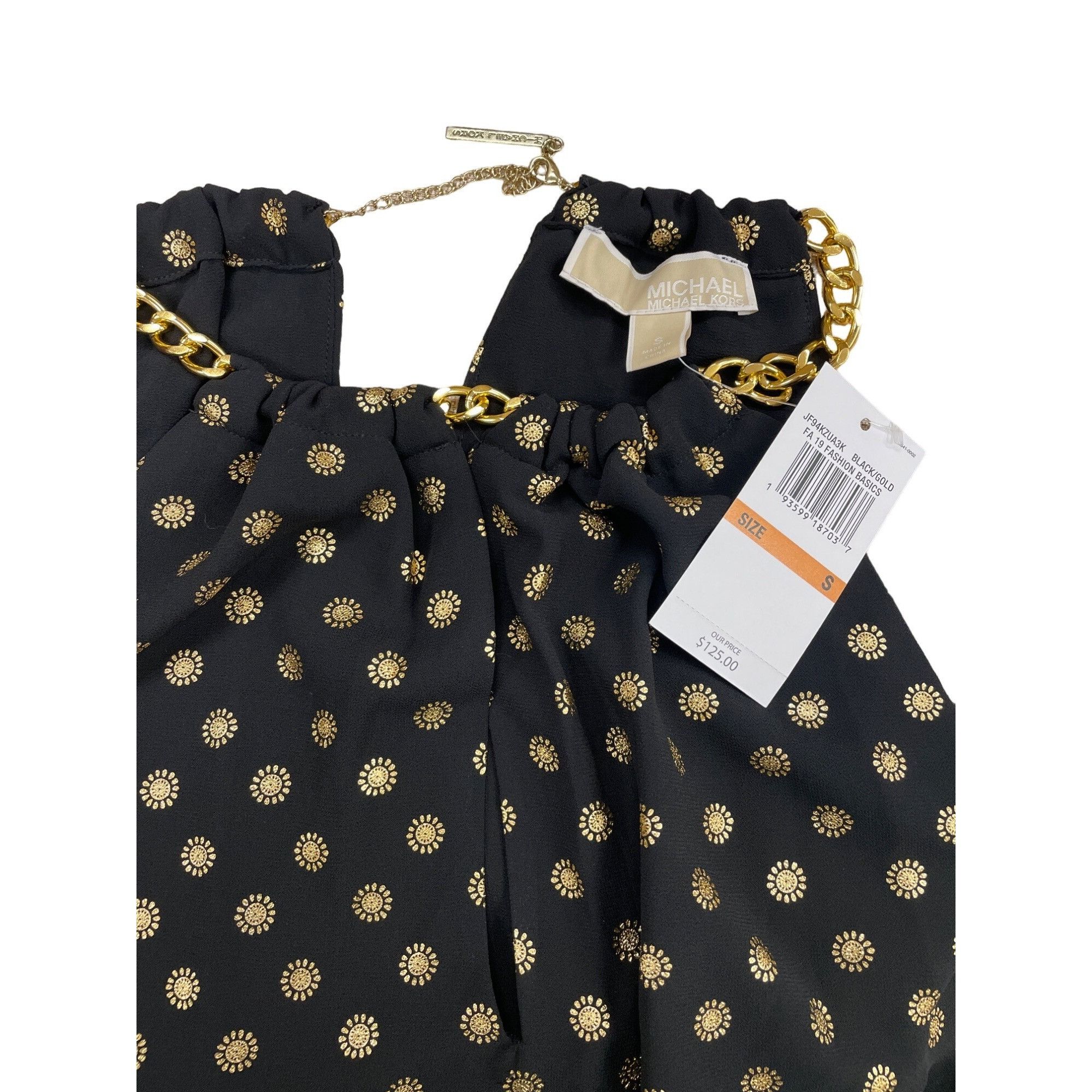 Michael Kors Michael Kors Women’ Black & Gold Sleeveless Blouse Size S Size S / US 4 / IT 40 - 3 Thumbnail