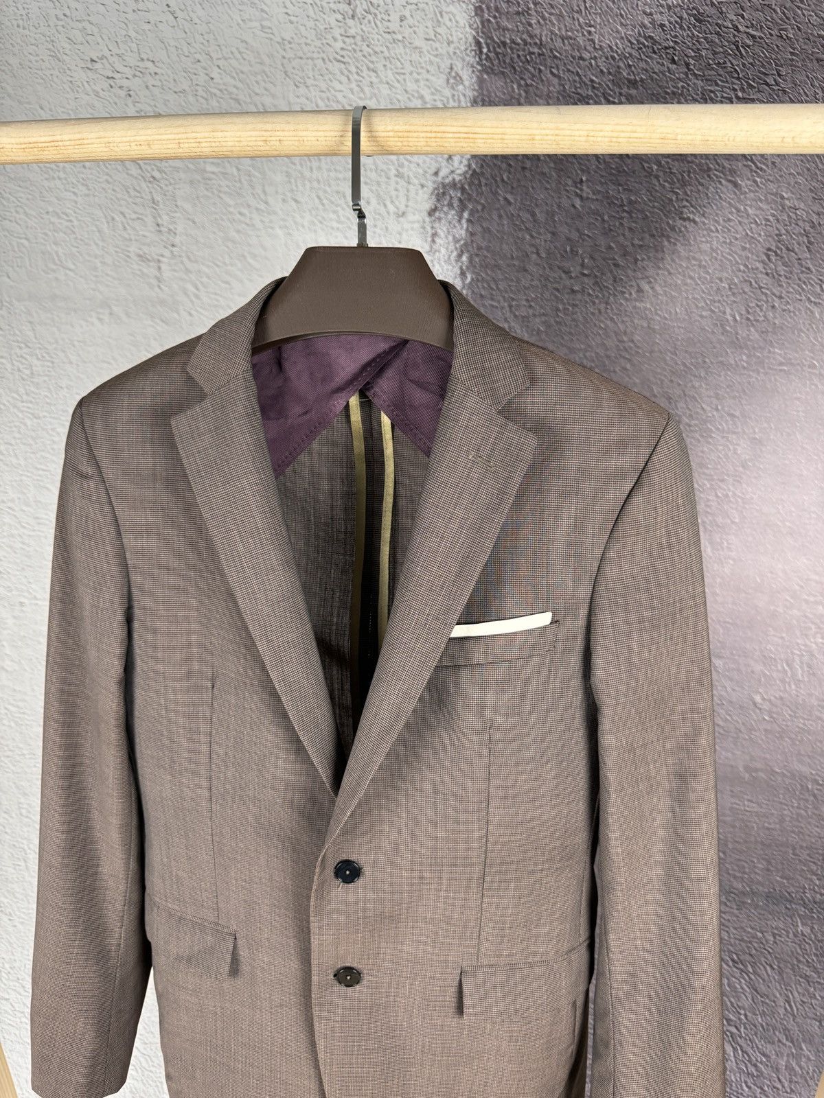 Paoloni Paoloni grey brown 2 button unlined wool blazer Size 38R - 6 Thumbnail