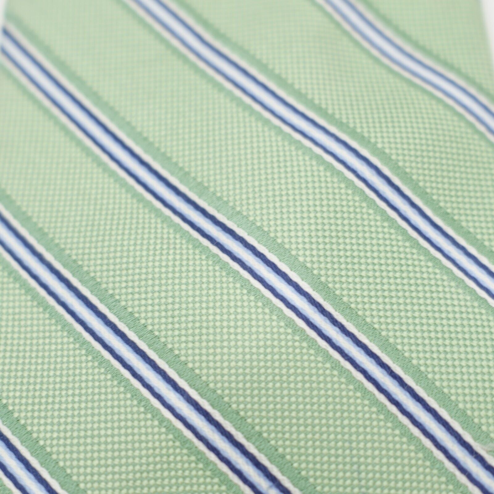 Nautica Nautica Green Blue Striped Woven Long Silk Tie Size ONE SIZE - 2 Thumbnail