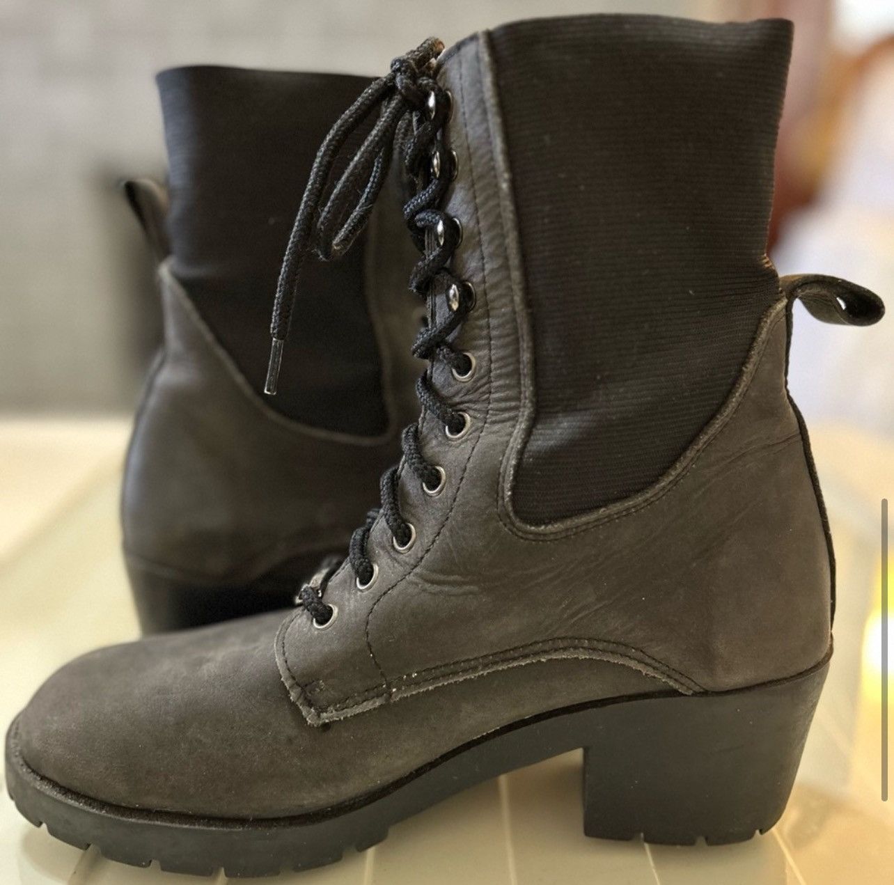 Harley Davidson × Vintage VTG 90s Harley Davidson Black Leather Moto Combat Boots Sz 8 Size US 8 / IT 38 - 8 Thumbnail