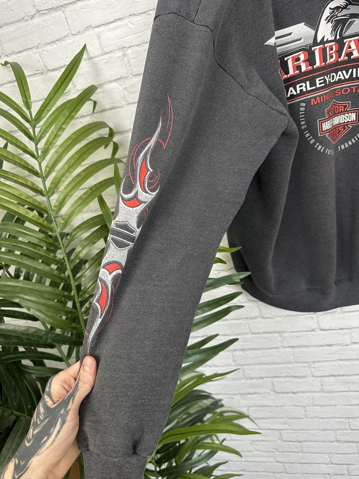 Harley Davidson (XL) SICK FADED CHARCOAL Harley Davidson Zip Up Hoodie Size US XL / EU 56 / 4 - 16 Thumbnail