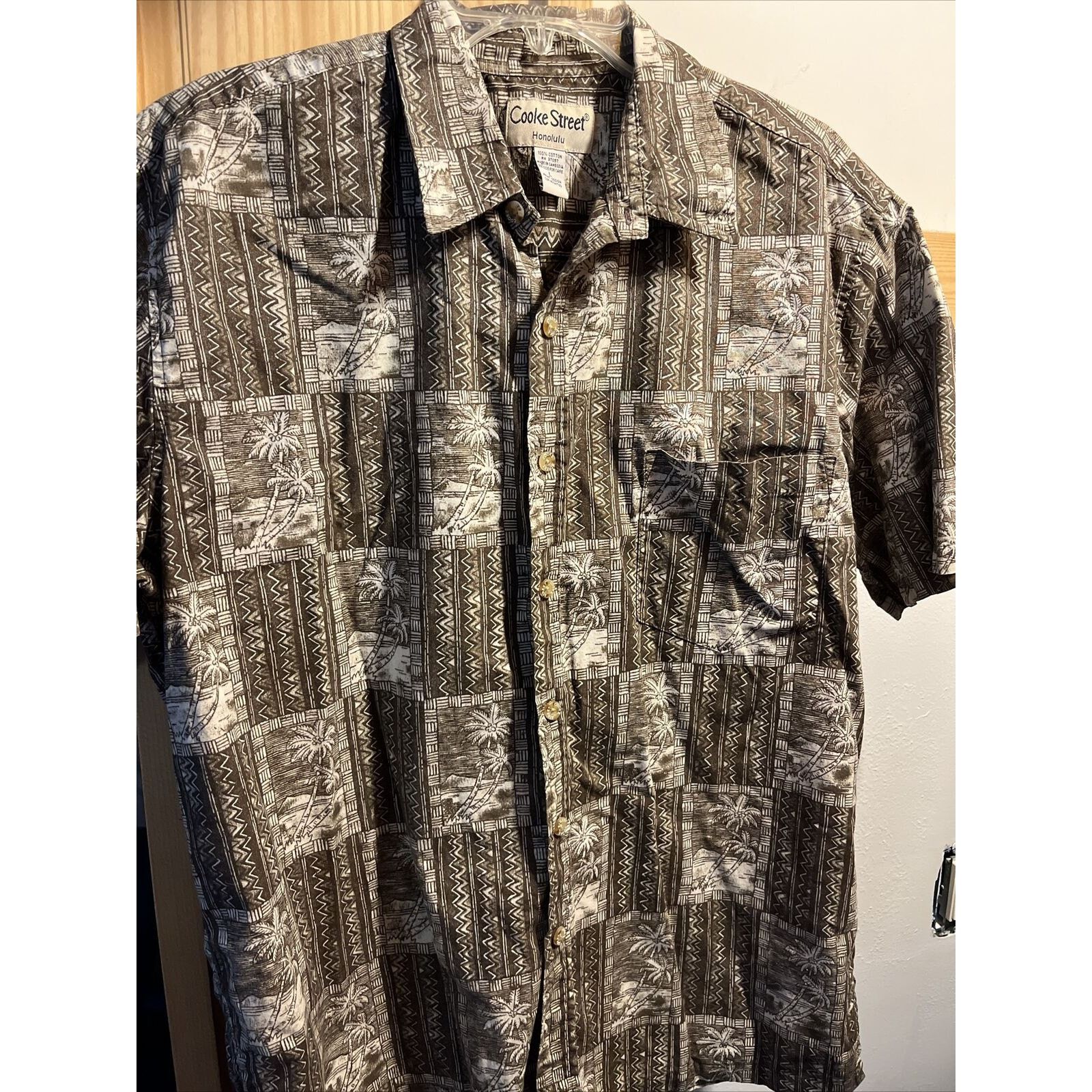Other Cooke Street Honolulu Men L Brown Floral Button Cotton Shirt Size US L / EU 52-54 / 3 - 6 Thumbnail