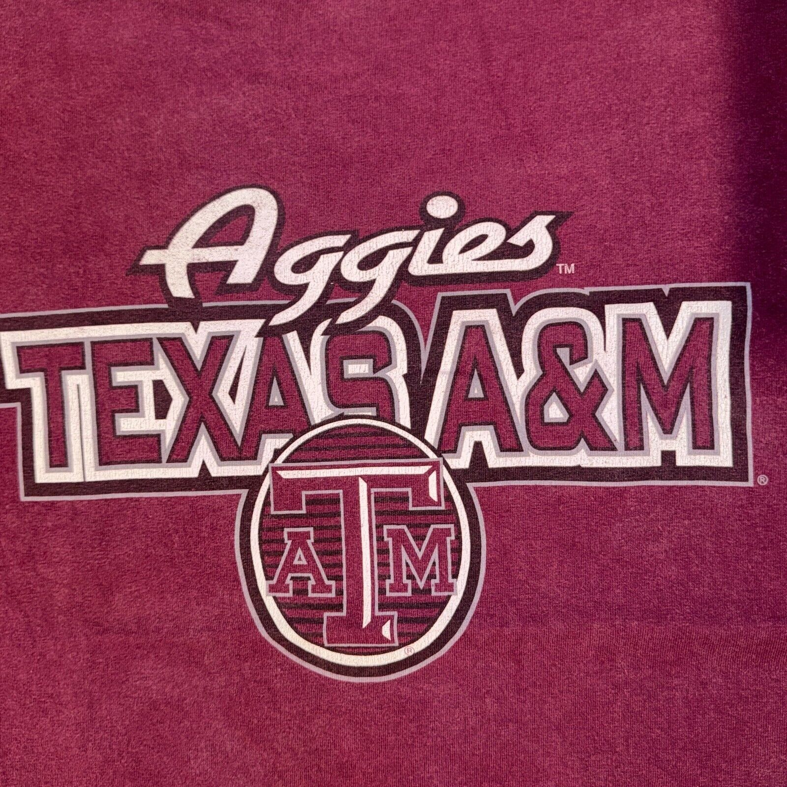 Gildan Vintage Texas A&M Aggies Y2K Logo Maroon College Graphic Tsh Size US L / EU 52-54 / 3 - 2 Thumbnail