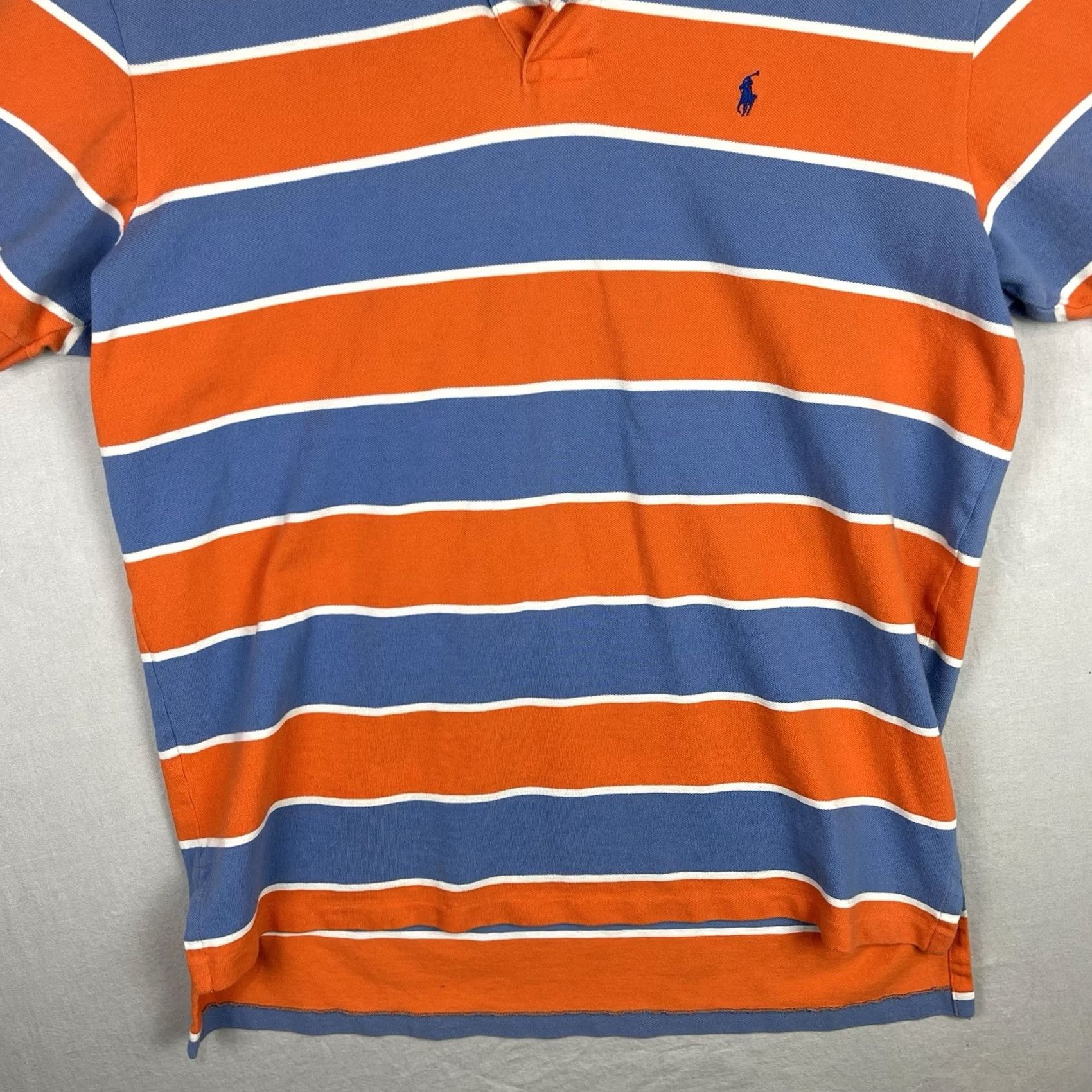 Polo Ralph Lauren Polo Ralph Lauren Shirt Mens XL Polo Striped Short Sleeve Blue Orange Preppy Size US XL / EU 56 / 4 - 3 Thumbnail