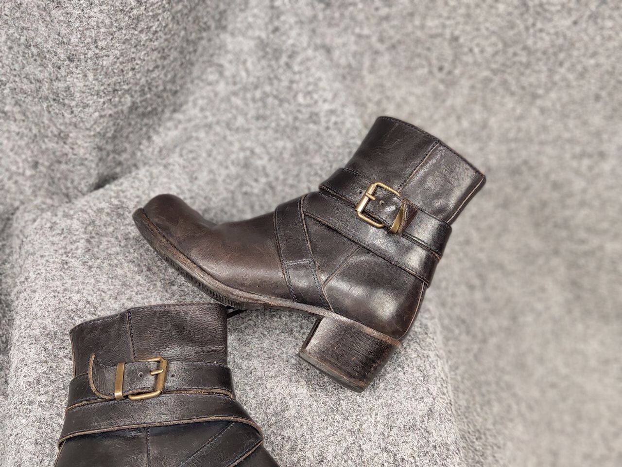 MoMA Moma Handmade Leather Shoes Buckle Wide Width Ankle Boots Size US 5 / IT 35 - 2 Thumbnail