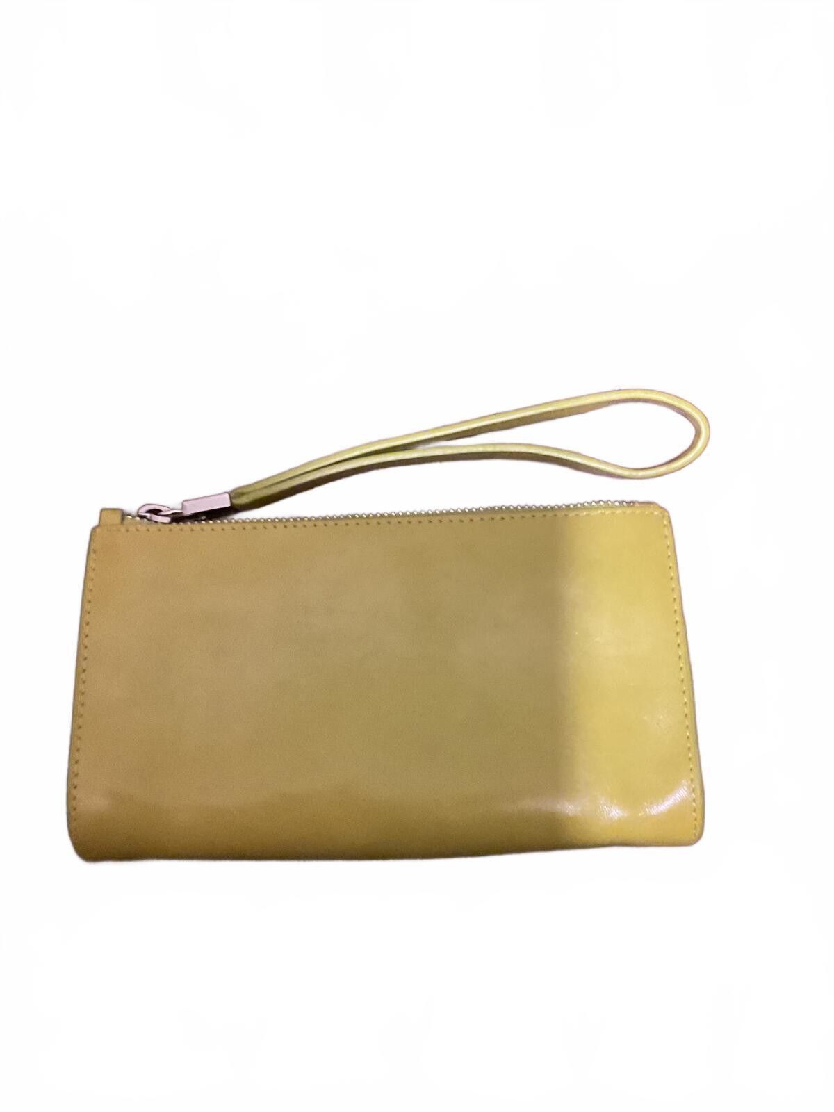 The Unbranded Brand Monsac Yellow Leather Wristlet Clutch Wallet yellow Size ONE SIZE - 1 Thumbnail