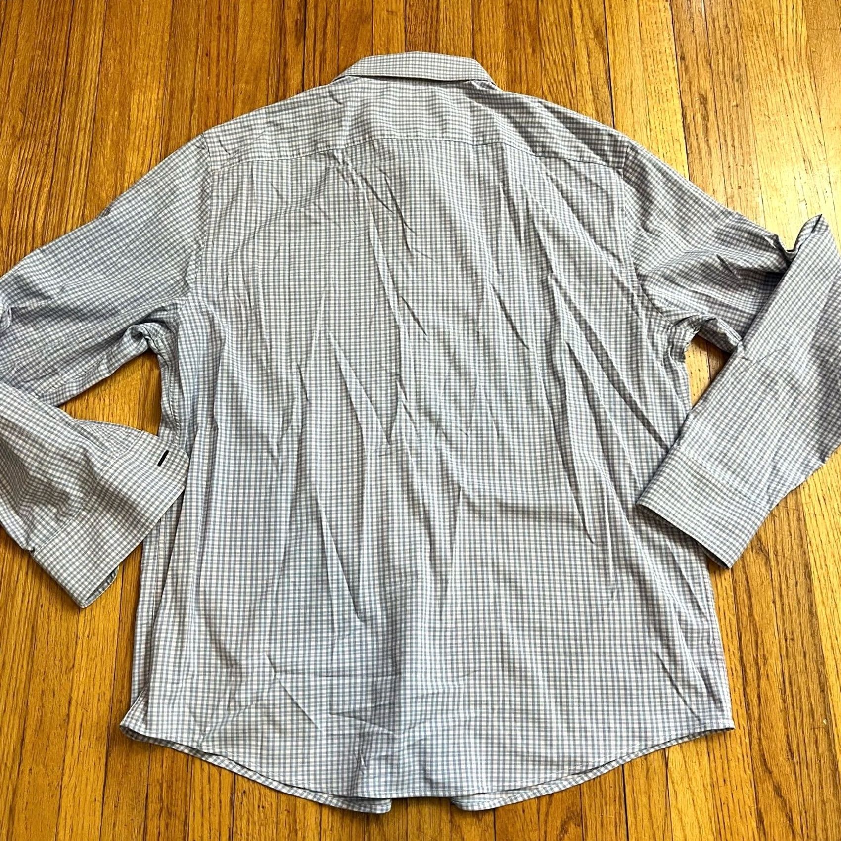 UNTUCKit UNTUCKit Shirt Mens Large Performance Nylon Stretch Long Sleeve Button Plaid Blue L Regular Men Size US L / EU 52-54 / 3 - 3 Thumbnail
