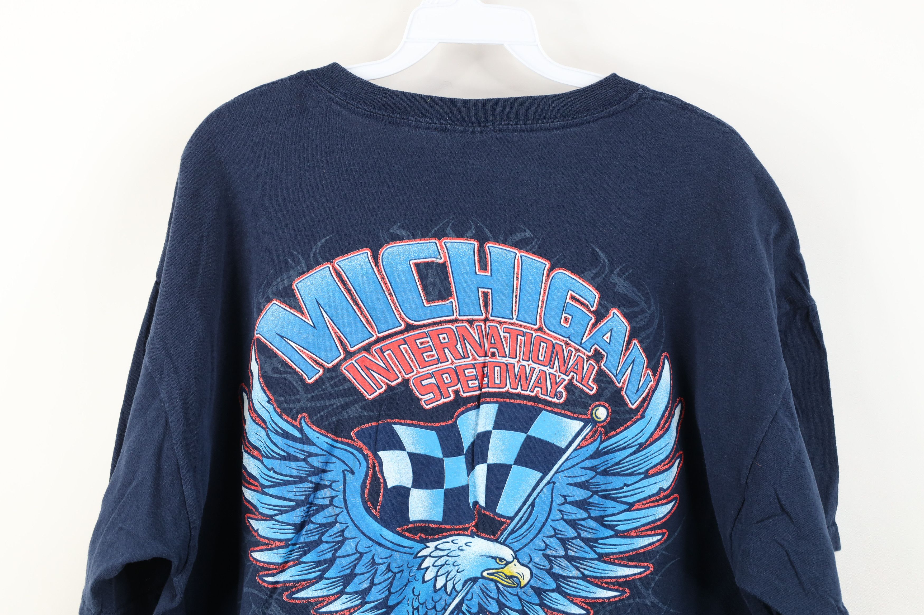 Vintage Vintage Michigan International Speedway Eagle Flag T-Shirt Size US XL / EU 56 / 4 - 11 Thumbnail