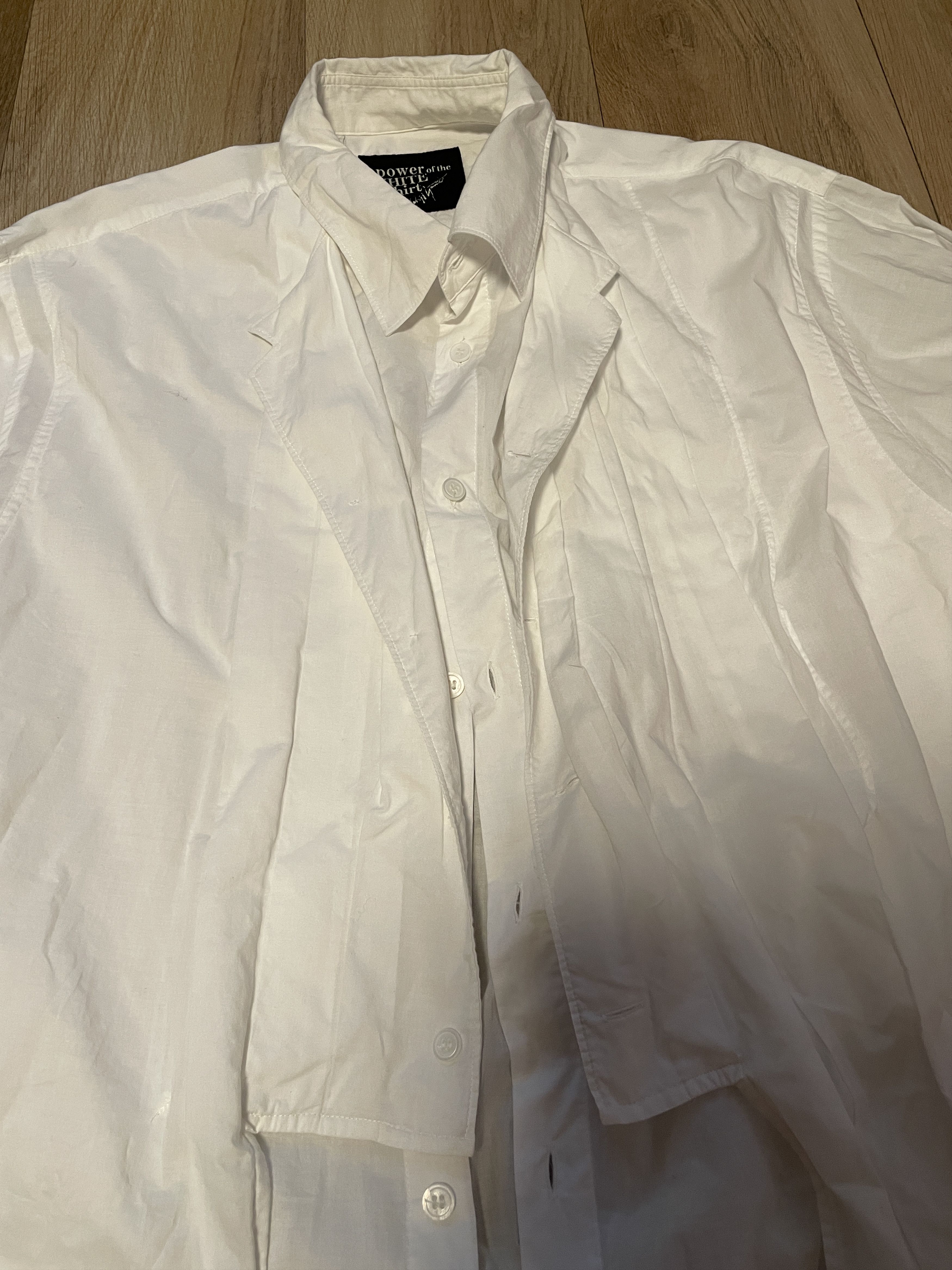 Yohji Yamamoto Yohji Yamamoto Pour Homme the Power of White Shirt Size US L / EU 52-54 / 3 - 10 Thumbnail