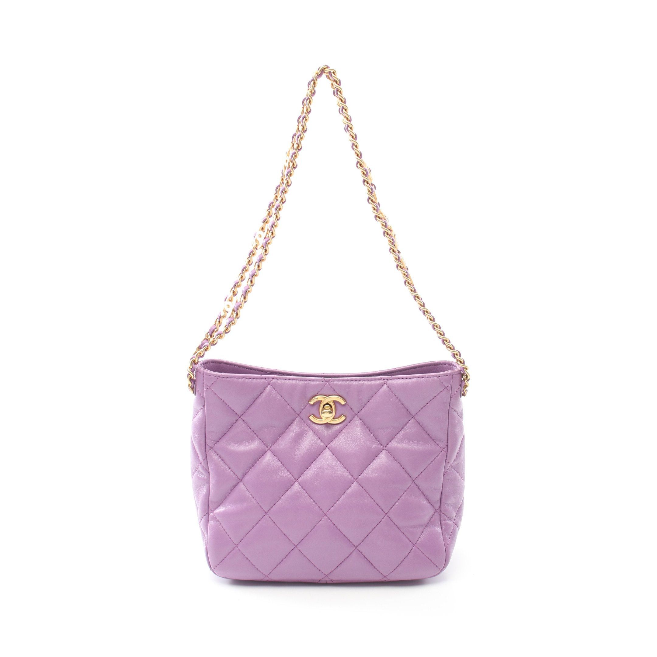 Chanel Chanel Small Hobo Chain Shoulder Bag Lambskin Purple Gold Hardware Size ONE SIZE - 1 Thumbnail