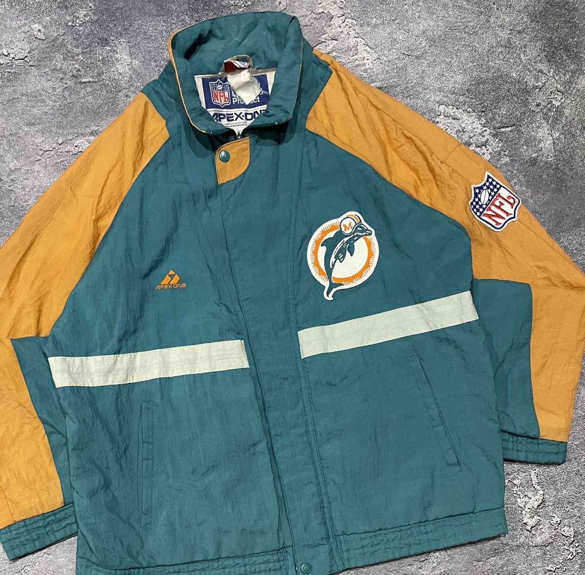 Apex One × NFL × Vintage Vintage 90s NFL Miami Dolphins Apex One Retro Jacket Rare Size US XL / EU 56 / 4 - 3 Thumbnail