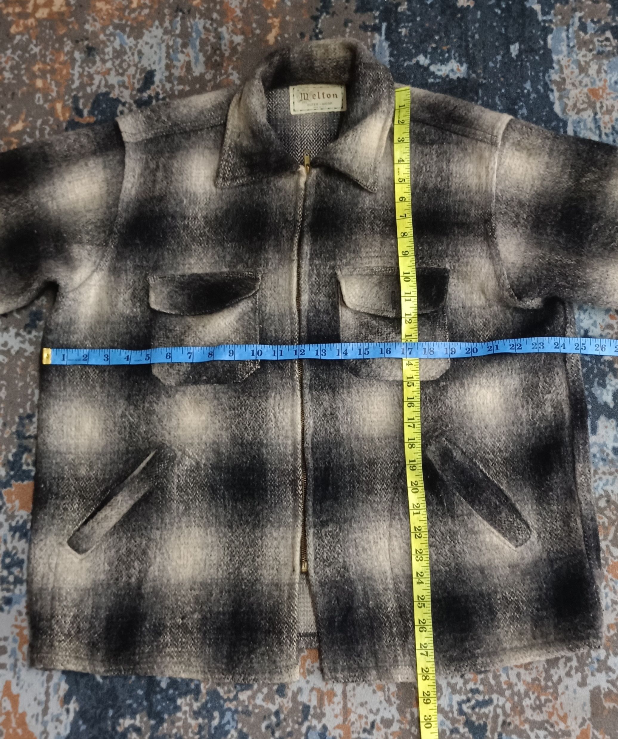 Vintage Vintage💥 80s Melton Shadow Plaid Wool Flannel Jacket Size US XL / EU 56 / 4 - 16 Thumbnail