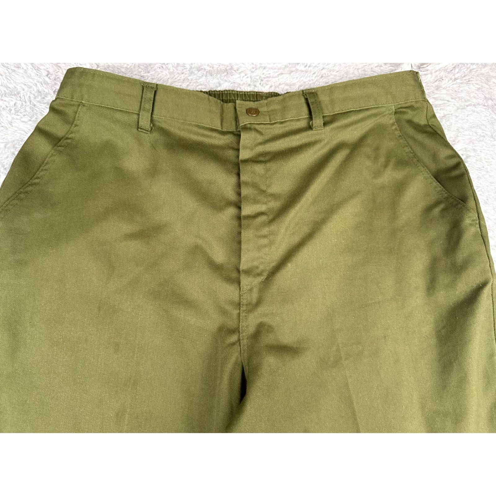 Vintage VINTAGE Boy Scouts Pants 33x29 Green Cotton Blend Twill Elastic Waist Men Adults Size US 33 - 4 Thumbnail