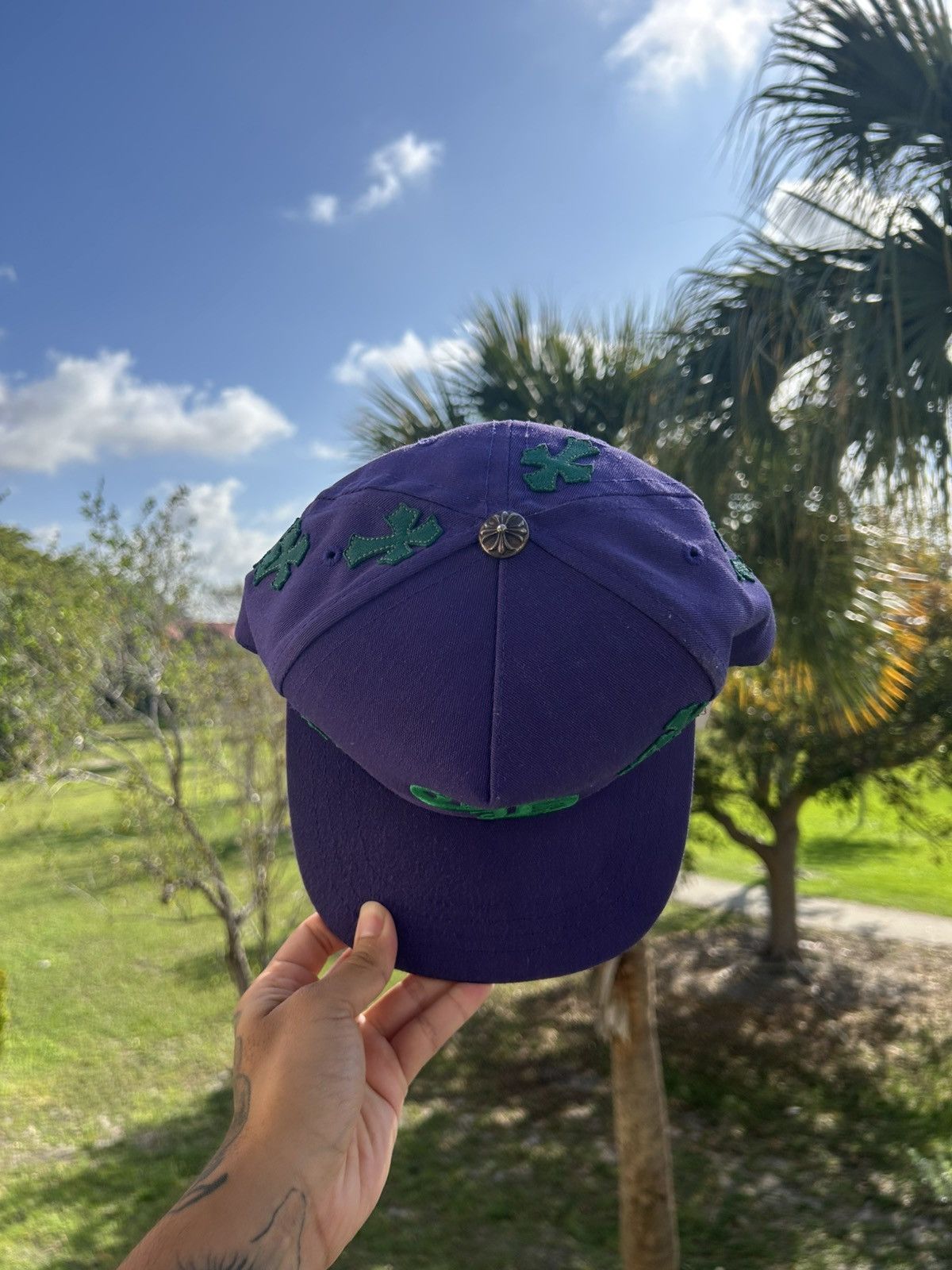 Chrome Hearts Chrome Hearts Cross Patch Hat (Purple/Green) Size ONE SIZE - 3 Thumbnail