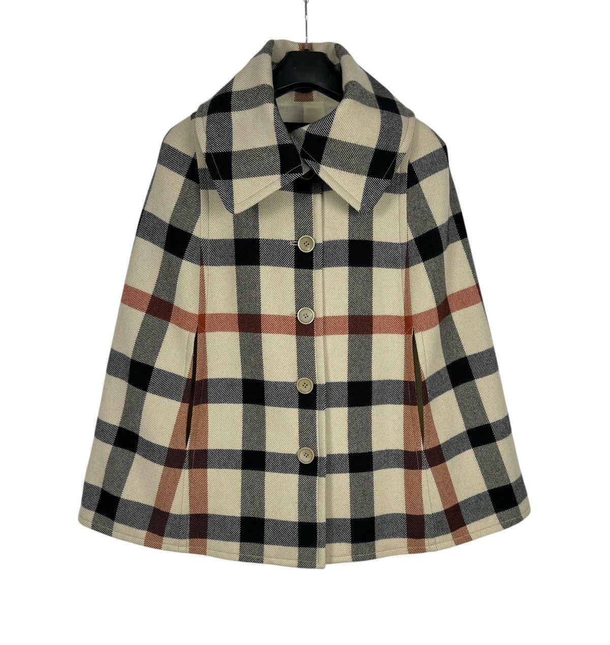 DAKS Daks London Plaid Wool-Cotton Cape Coat size UK10 IT42 Size M / US 6-8 / IT 42-44 - 9 Thumbnail