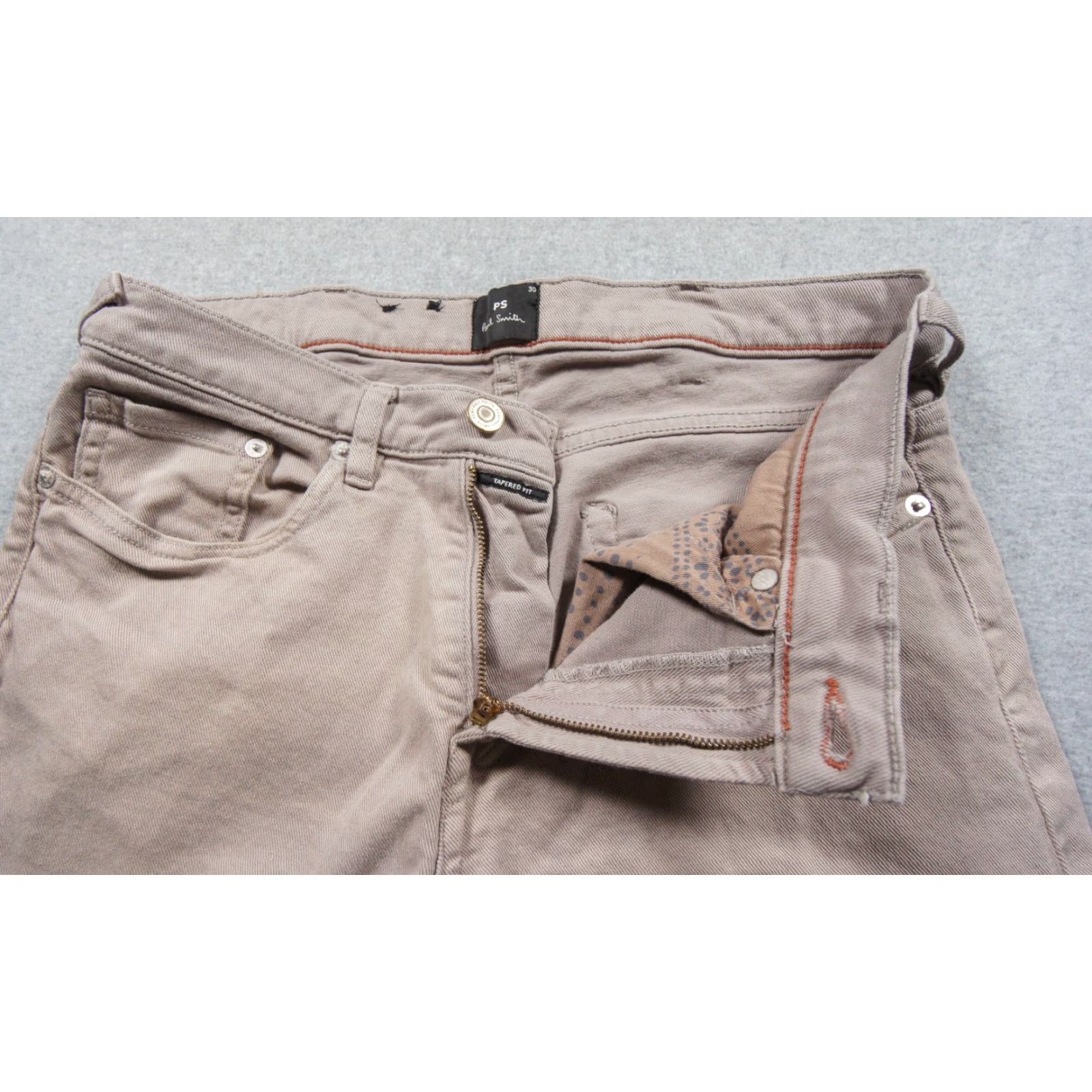 Paul Smith Paul Smith Jeans Mens 30x31 Beige Denim Tapered Fit Stretch Casual Adult Pants Size US 30 / EU 46 - 3 Thumbnail