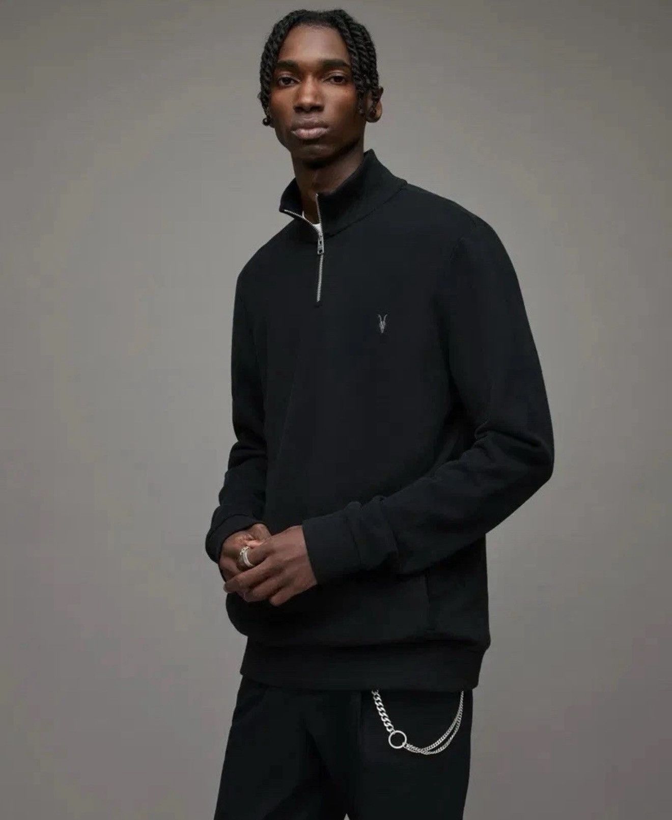 Allsaints Allsaints Raven Half Zip Funnel Neck Sweatshirt Top Logo Size US M / EU 48-50 / 2 - 2 Thumbnail