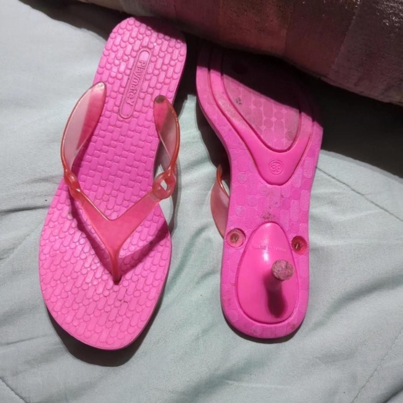 Other Vintage y2k hot pink kitten heeled flip flops Size US 7.5 / IT 37.5 - 4 Thumbnail