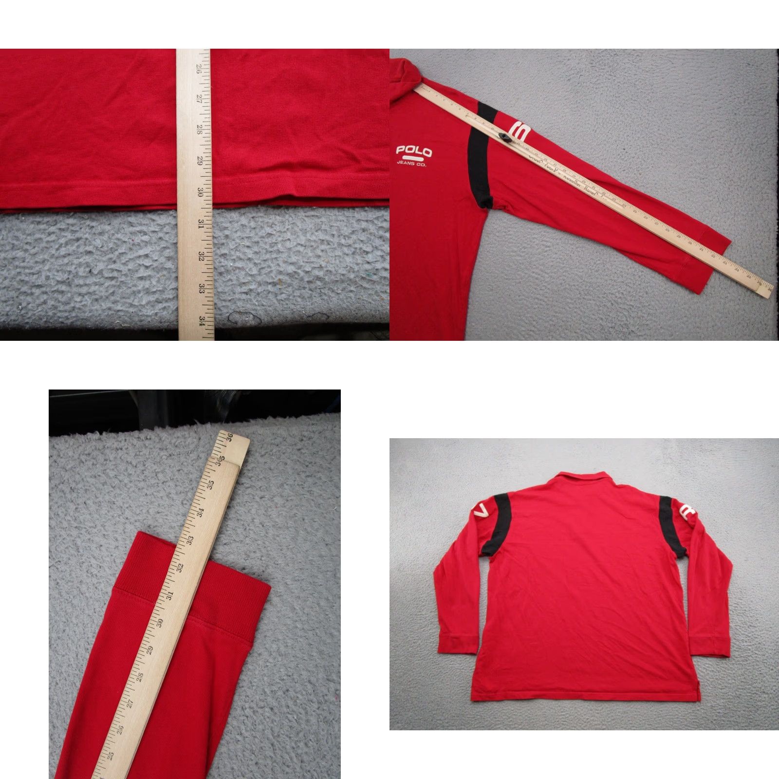 Polo Ralph Lauren VINTAGE Polo Jeans Co Ralph Lauren Rugby Shirt Mens XL Red Long Sleeve Rugby Shirt Red Size US XL / EU 56 / 4 - 8 Thumbnail