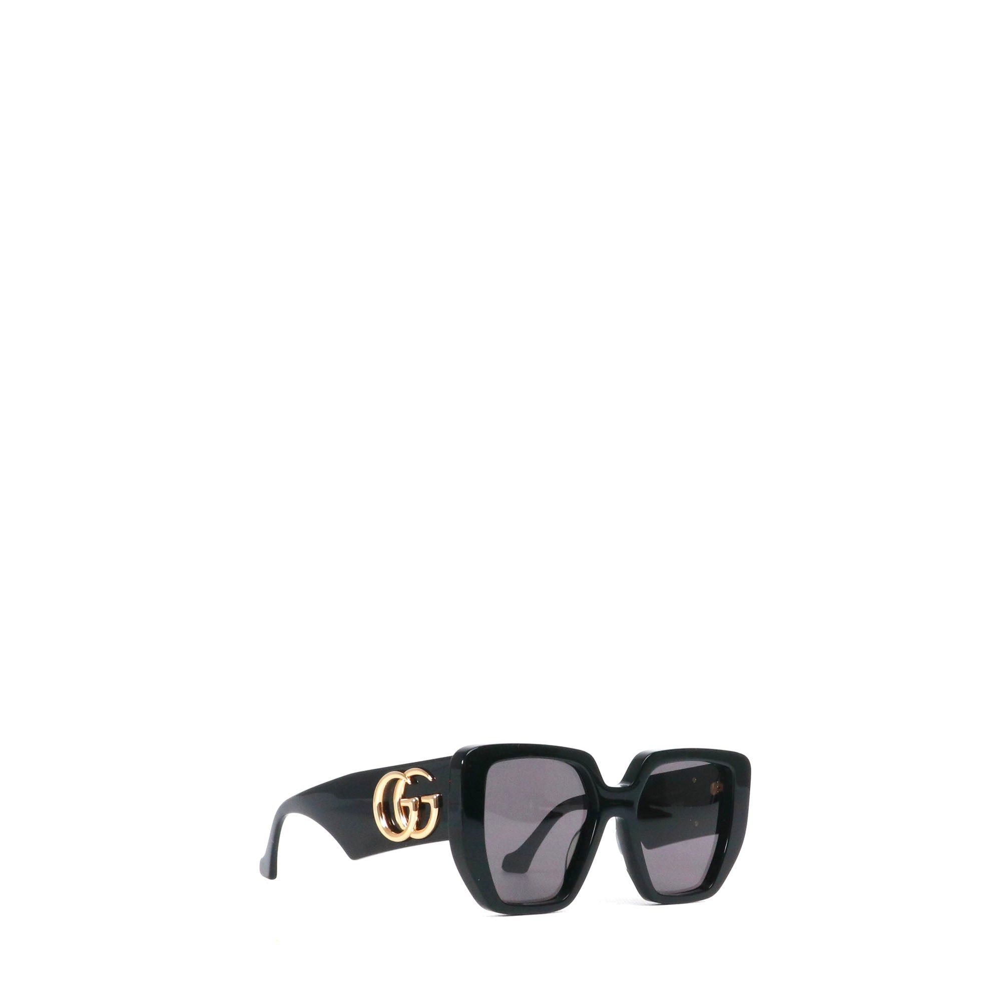 Gucci GUCCI - Gucci GG Oversize Sunglasses in Black Plastic Size ONE SIZE - 1 Thumbnail